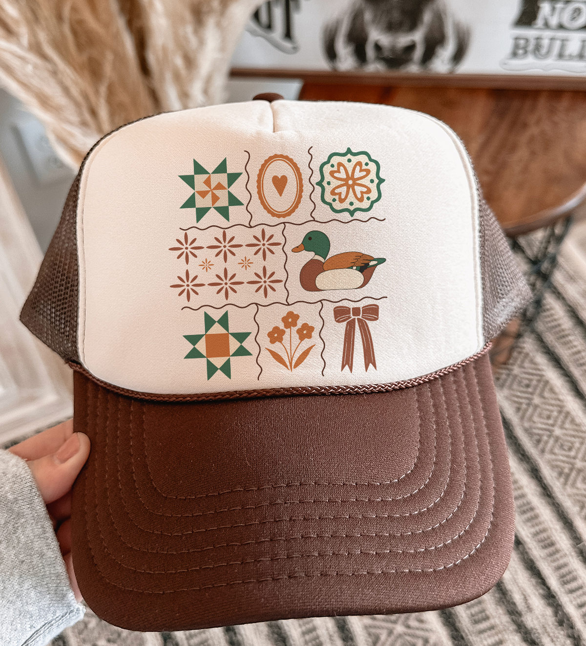 Folk Art Mallard Trucker Hat