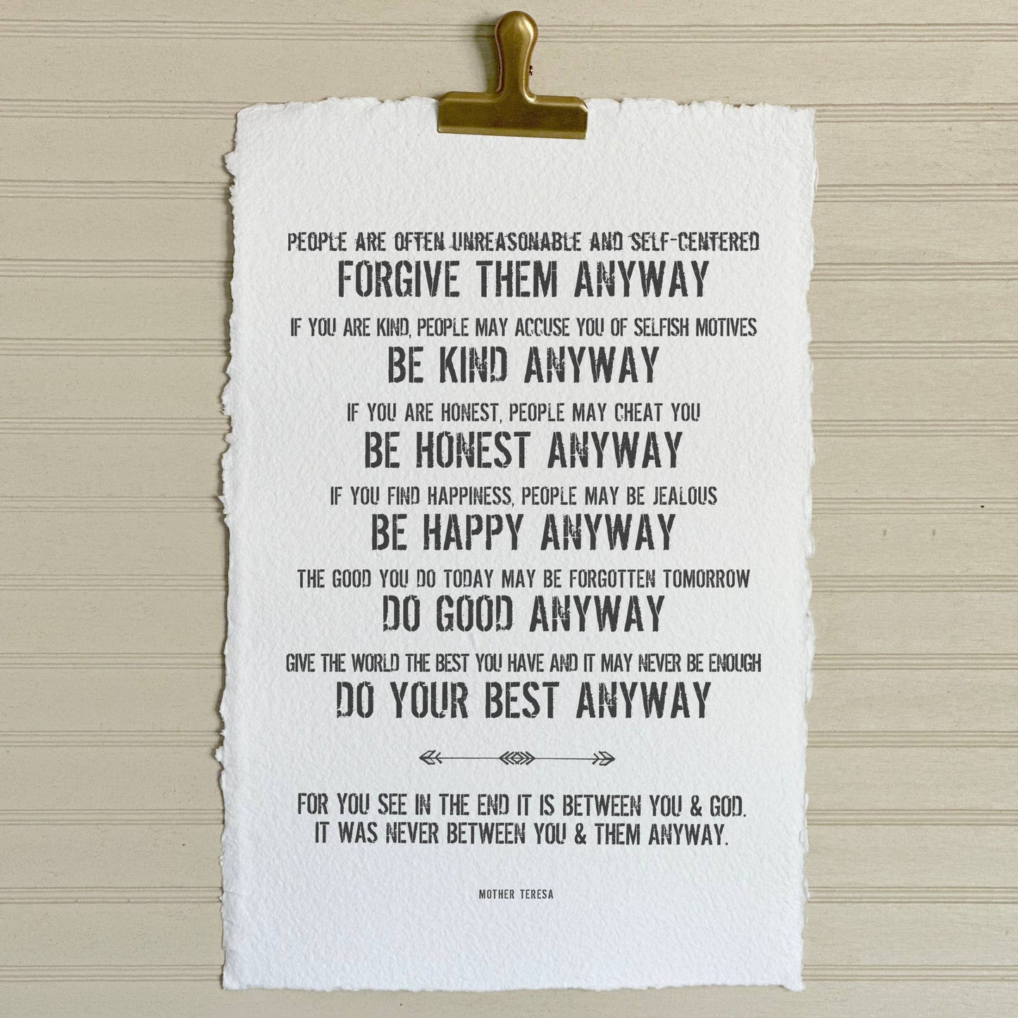 Mother Teresa Handmade Paper Print