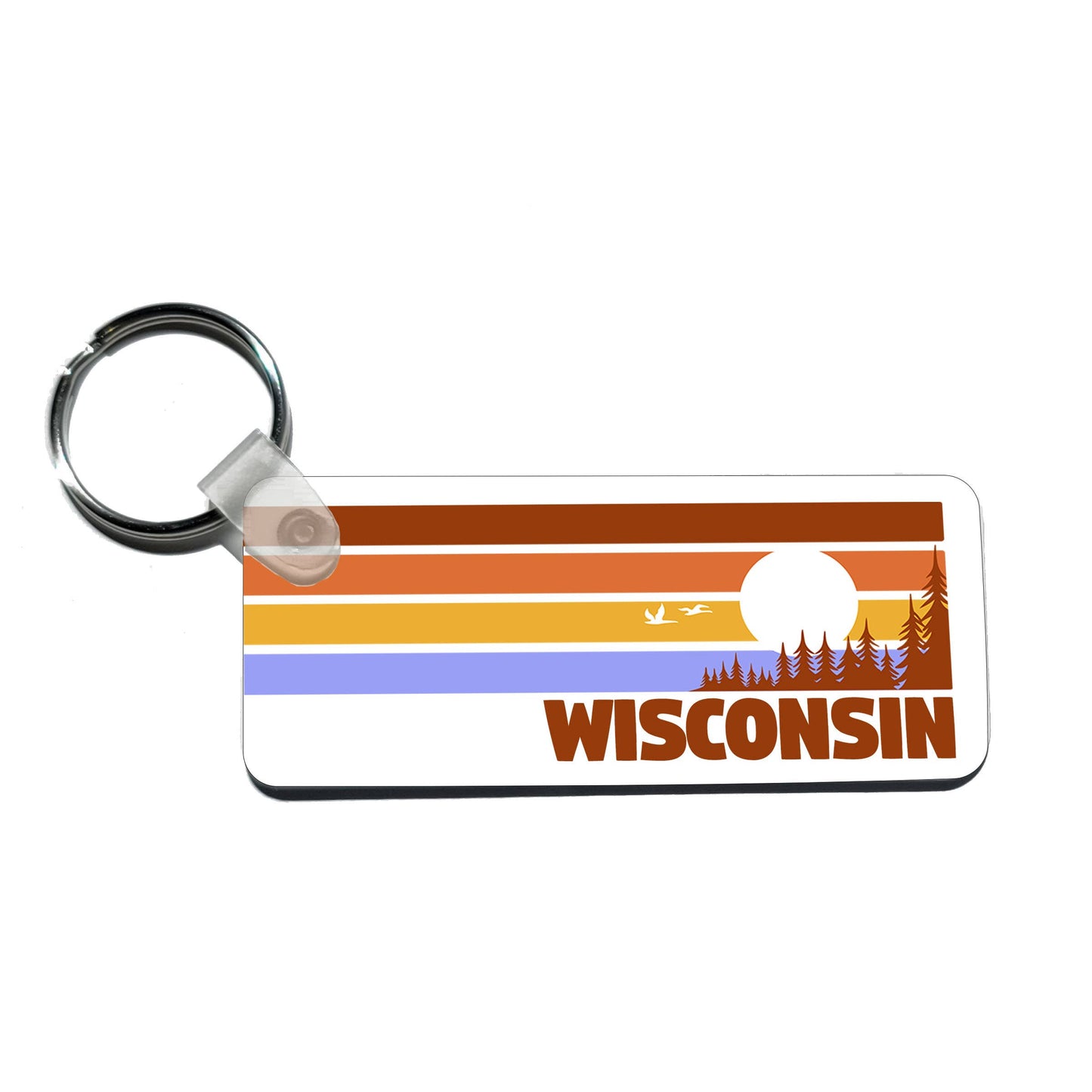 Wisconsin Lake and Forrest Ombre Keychain Wisconsin Keychain