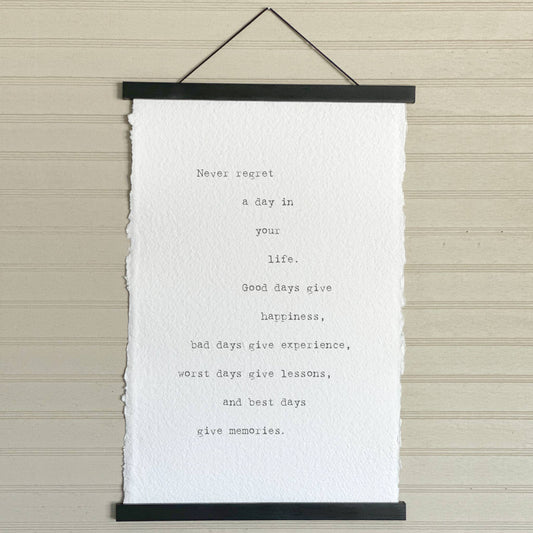 Never Regret Handmade Paper Print