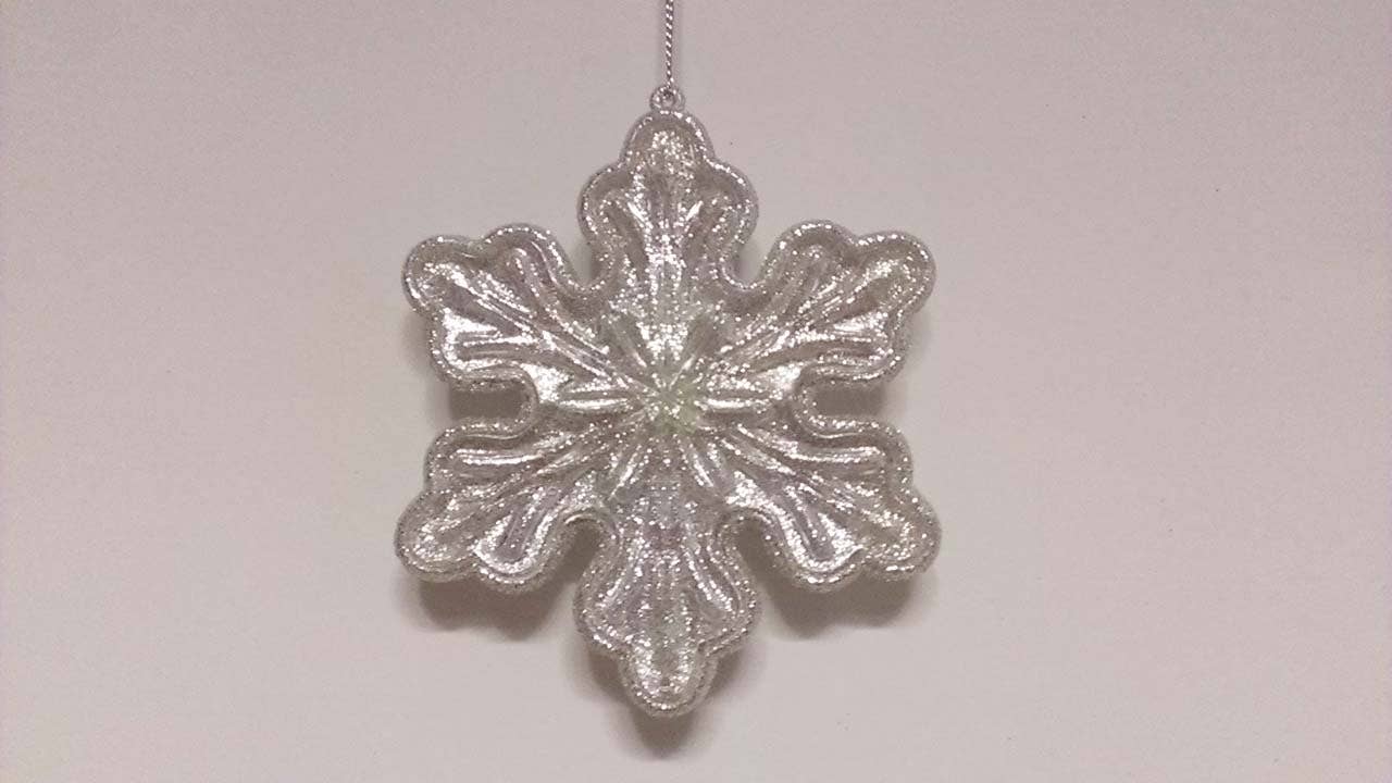 Glitter Platinum Snowflake Ornament