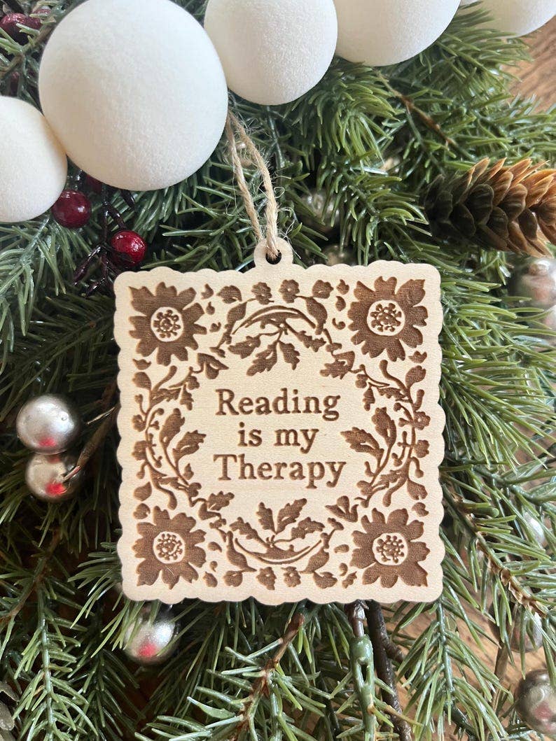 Reading Is My Therapy Ornament