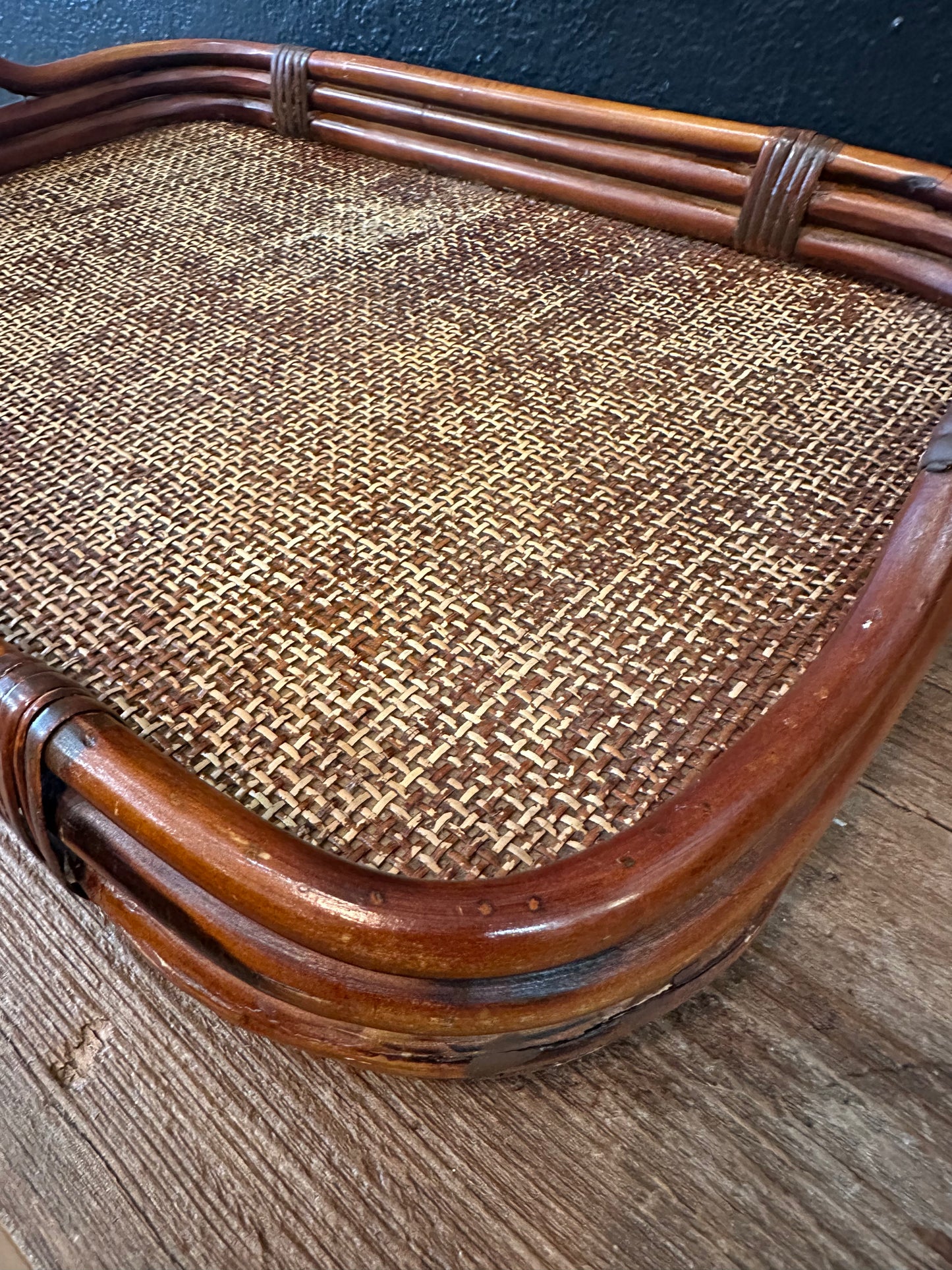 Wicker Serving Tray With Handles