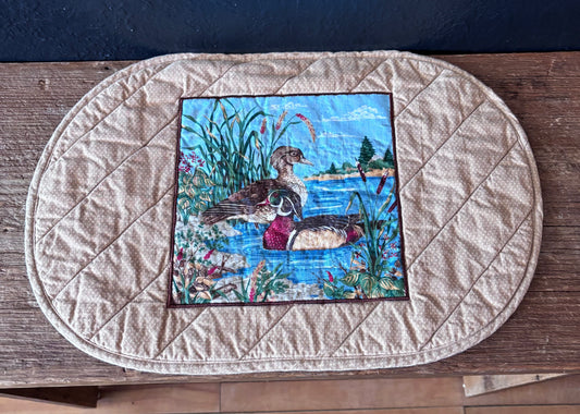 Handsewn Vintage Fabric Duck Placements