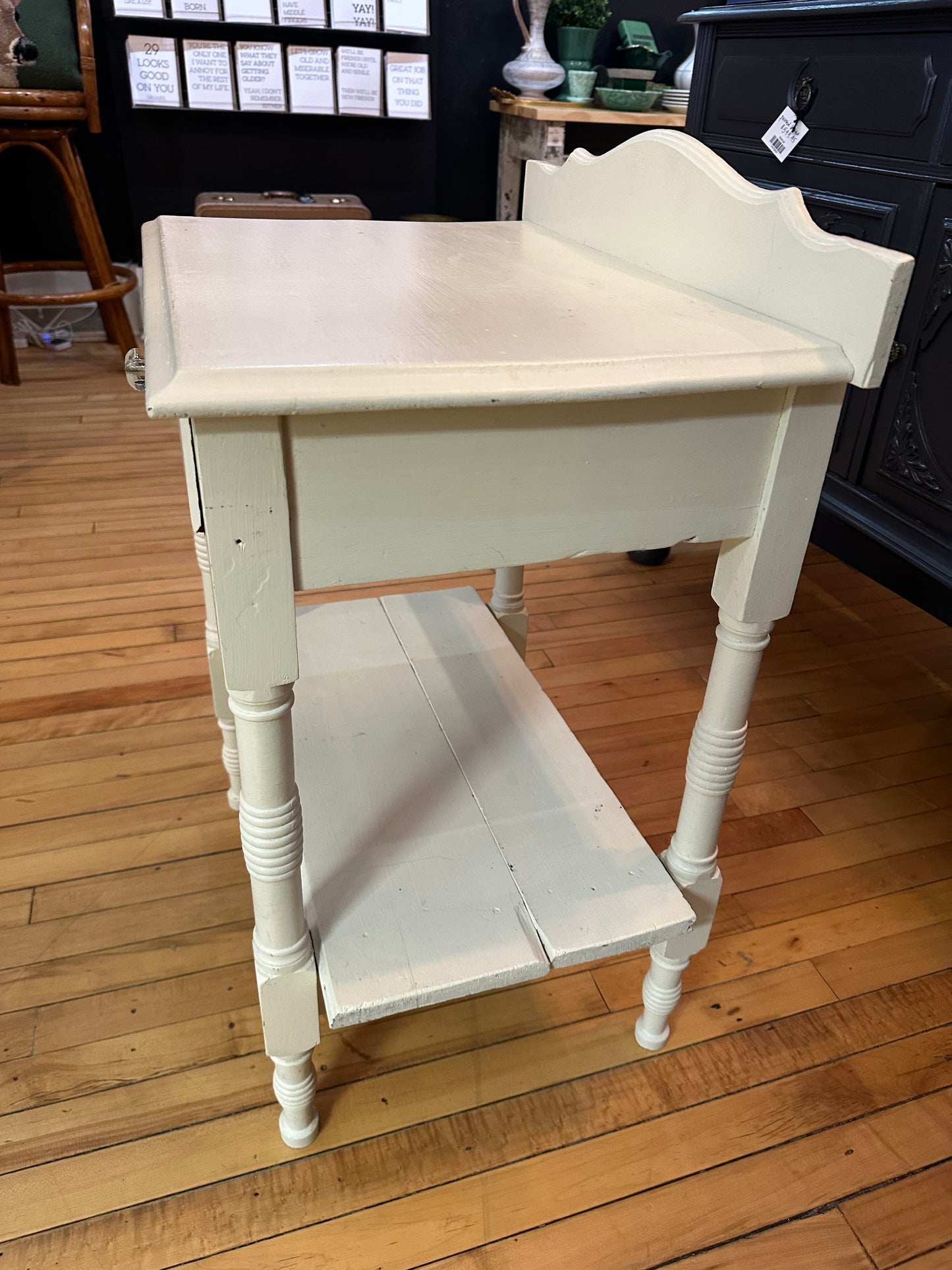White Painted Side Table
