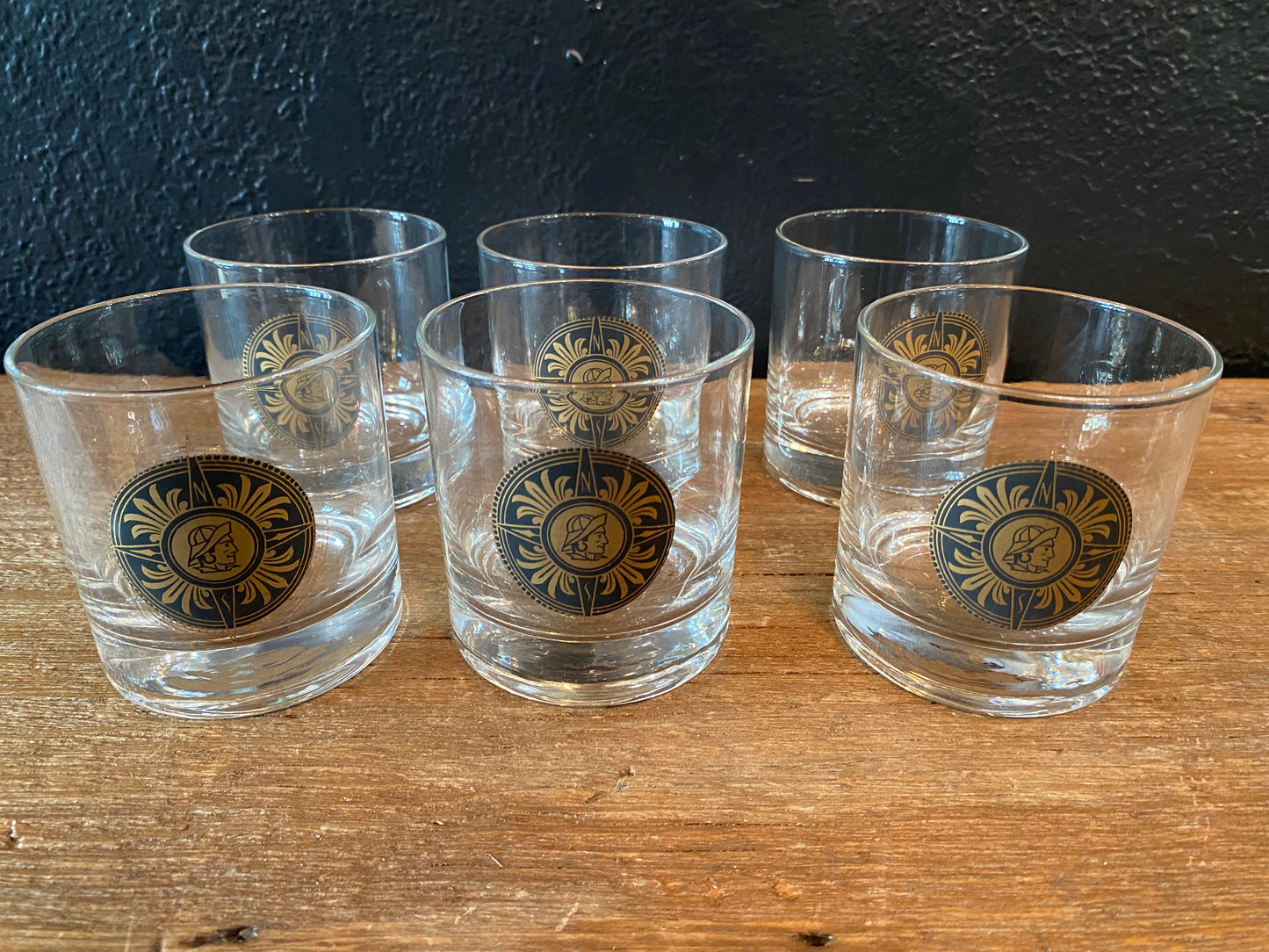 Vintage Fisherman Rocks Glasses | Set Of Six