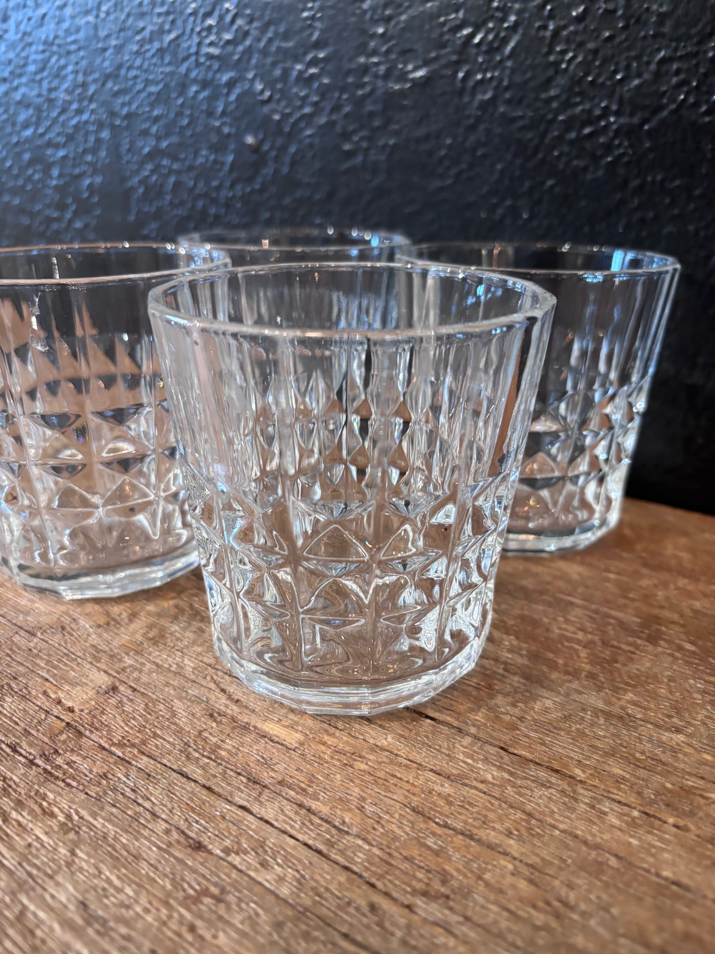 Flared Cut Glass Rocks Glasses | Set of 4