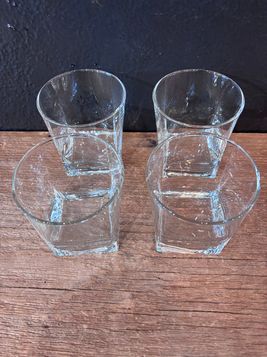 Square Bottom Whiskey Glasses | Set of 4