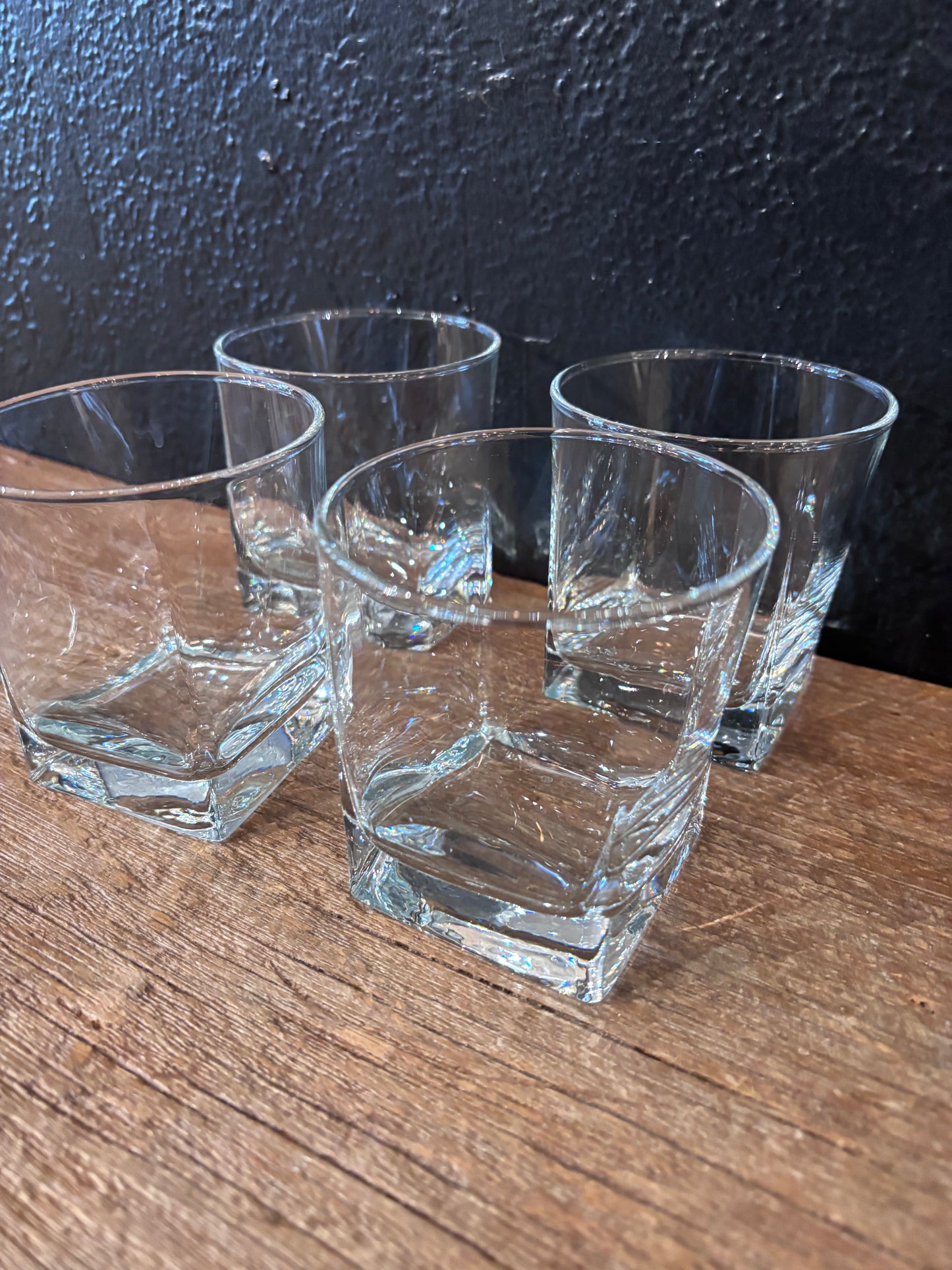 Square Bottom Whiskey Glasses | Set of 4