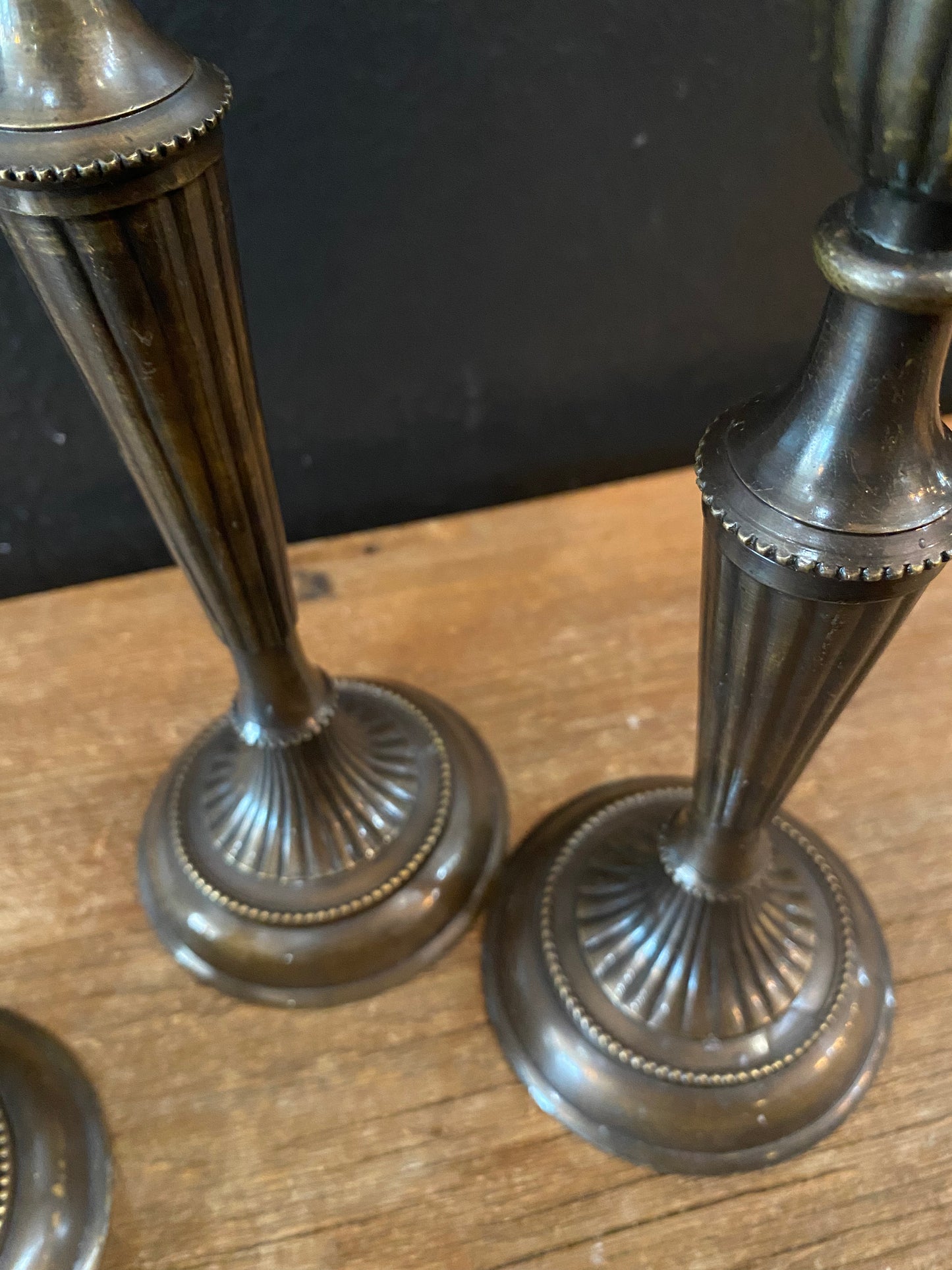Set of 3 Brass Candlesticks