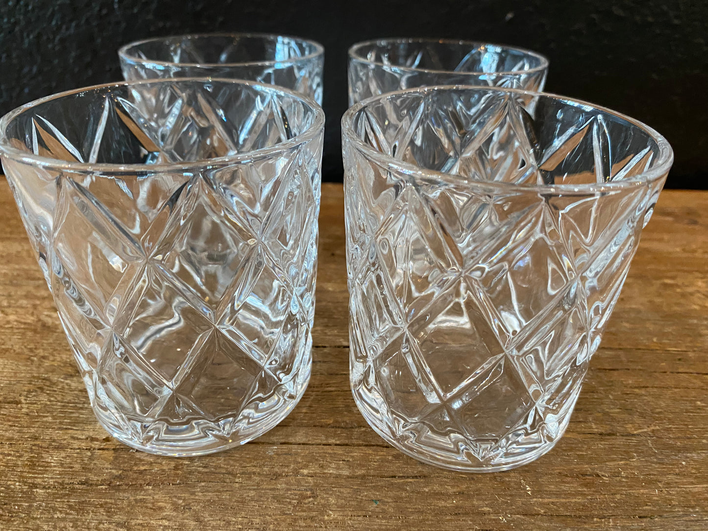 Mikasa Rocks Glasses | Diamond Pattern | Set Of Four