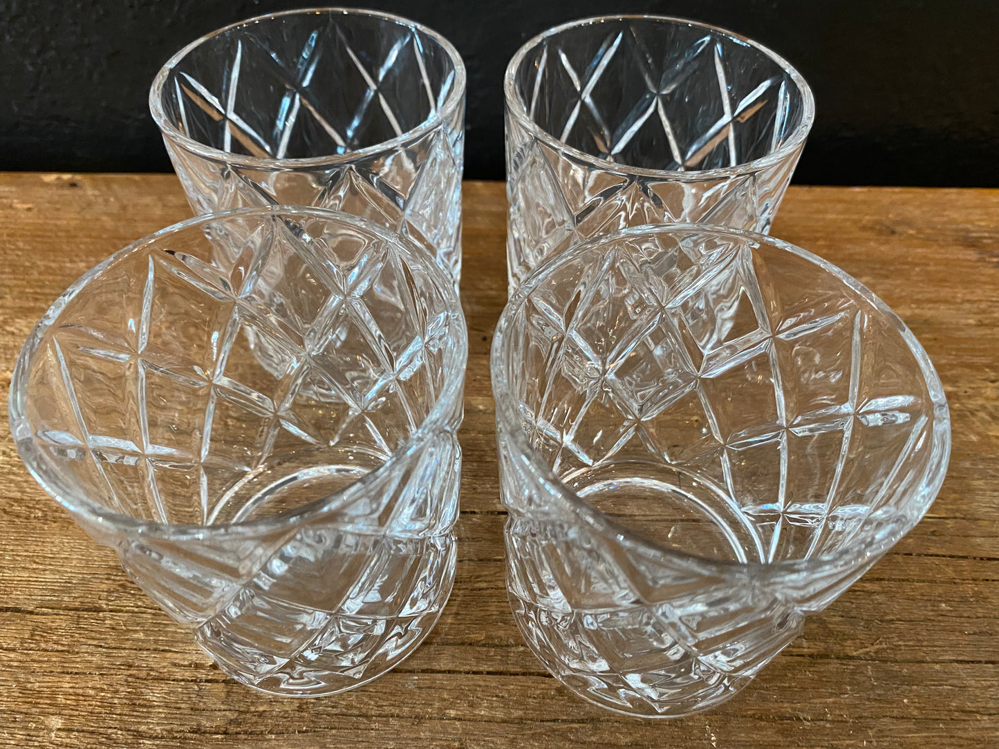 Mikasa Rocks Glasses | Diamond Pattern | Set Of Four