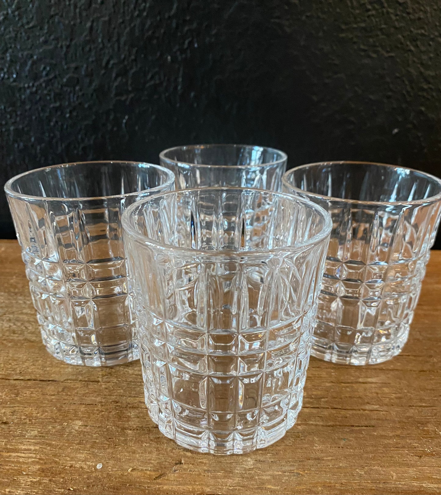 Mikasa Rocks Glasses | Plaid Pattern | Set Of Four