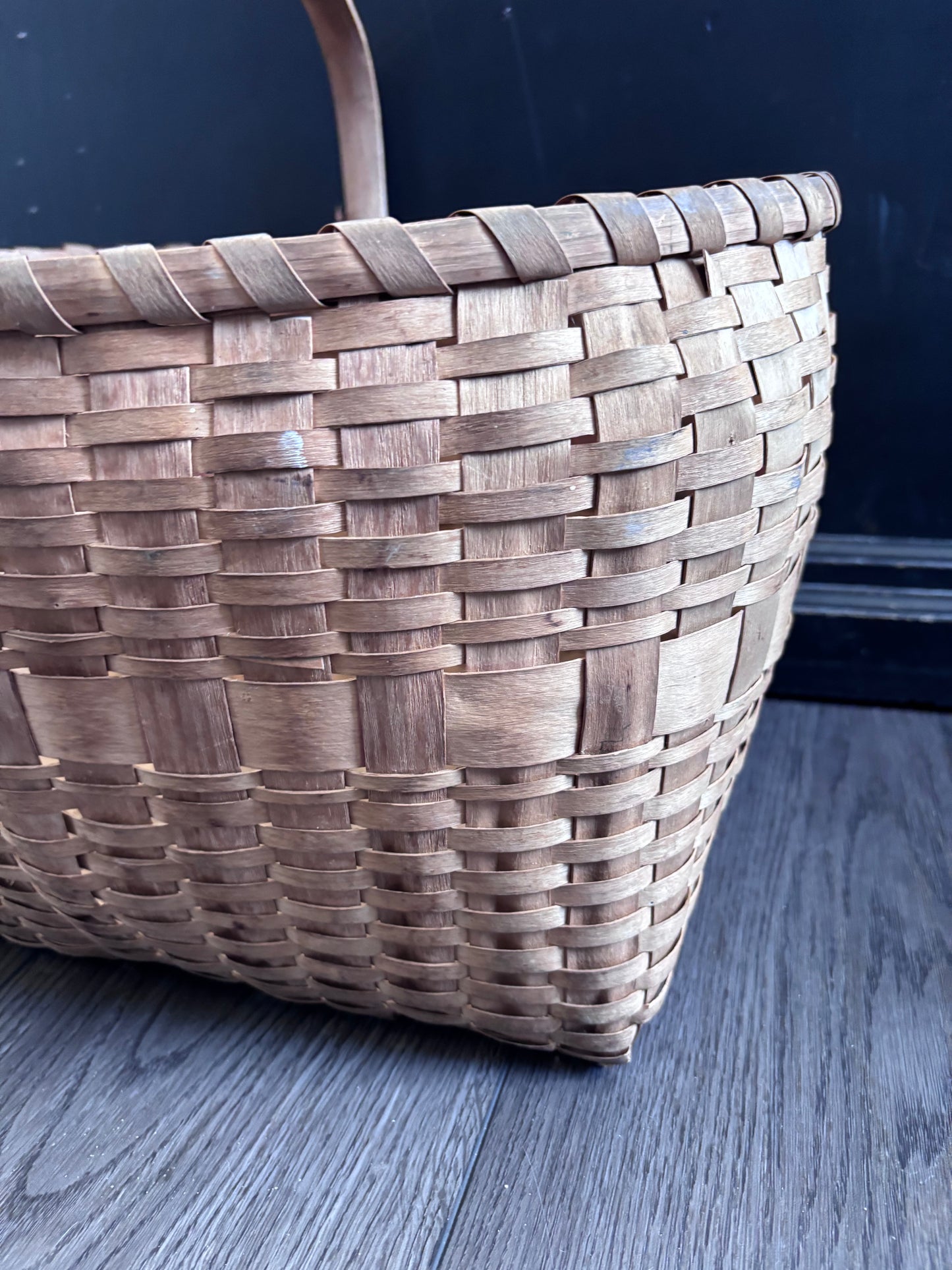 Primitive Wood Handled Basket