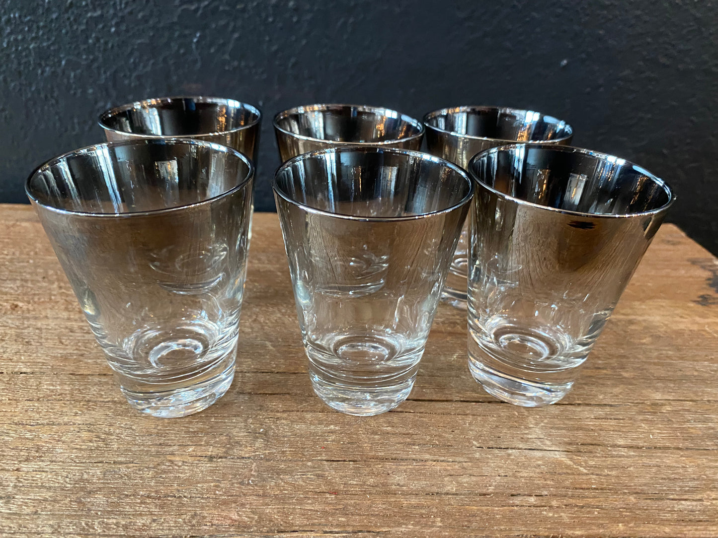 Silver Ombré Double Shot Whiskey Glasses | Set Of Six