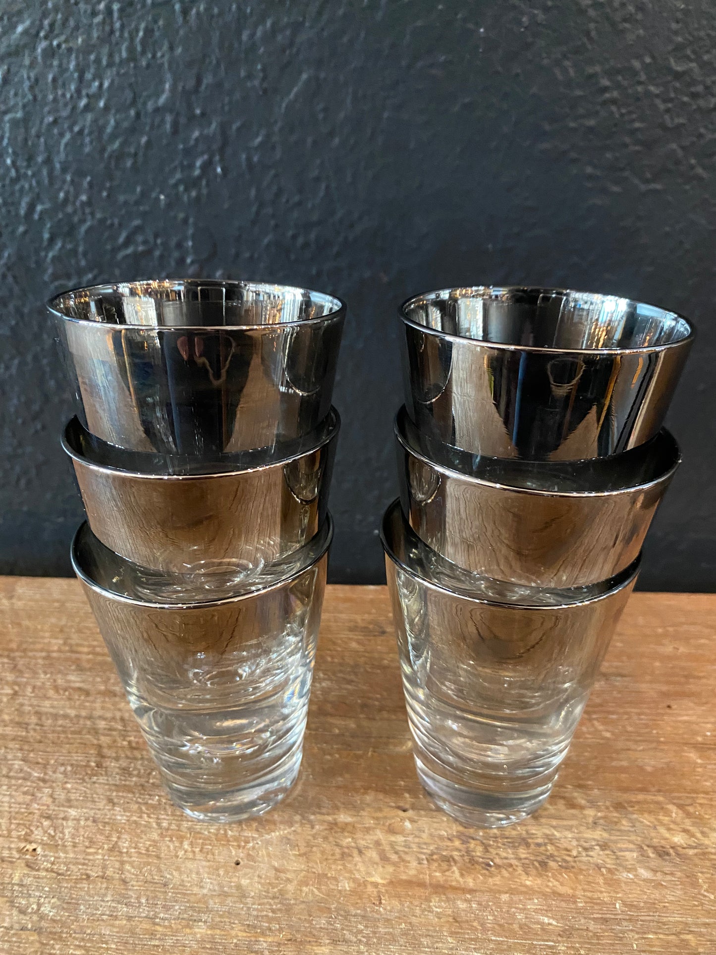 Silver Ombré Double Shot Whiskey Glasses | Set Of Six