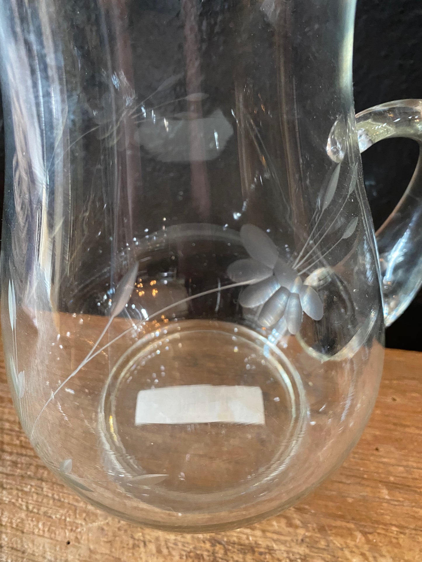 Etched Floral Pitcher