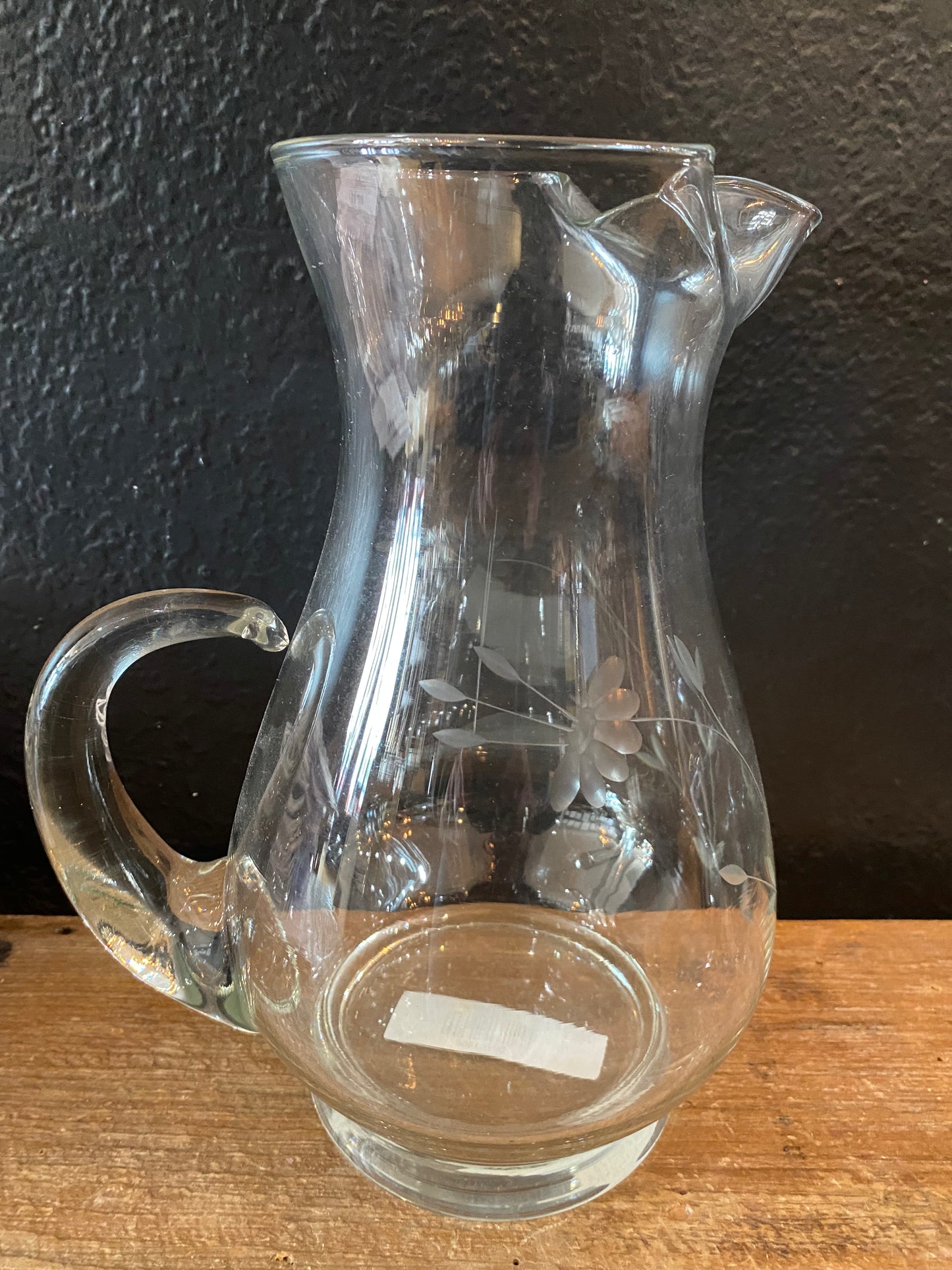 Etched Floral Pitcher