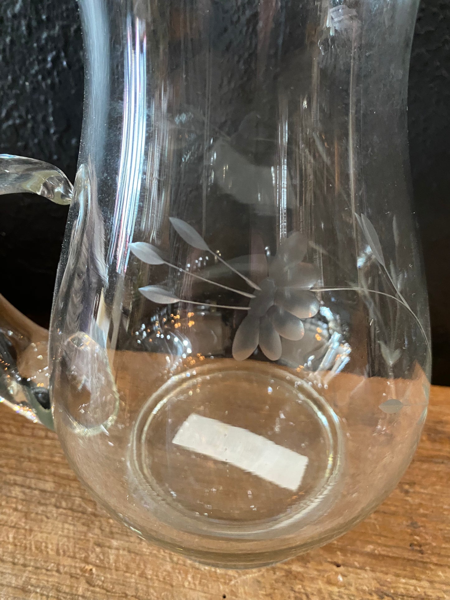 Etched Floral Pitcher