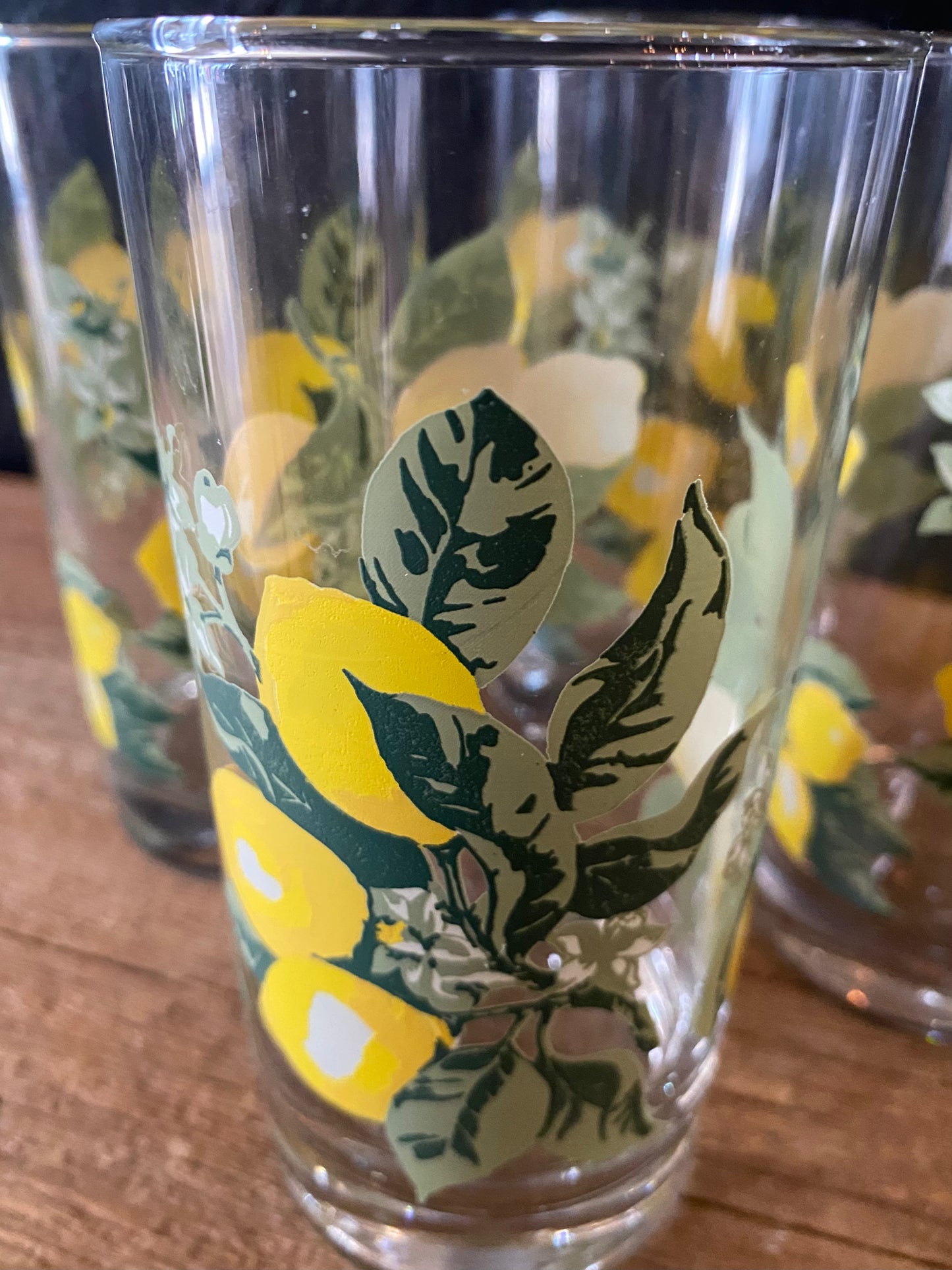 Vintage Lemon Drinking Glasses | Set Of Four
