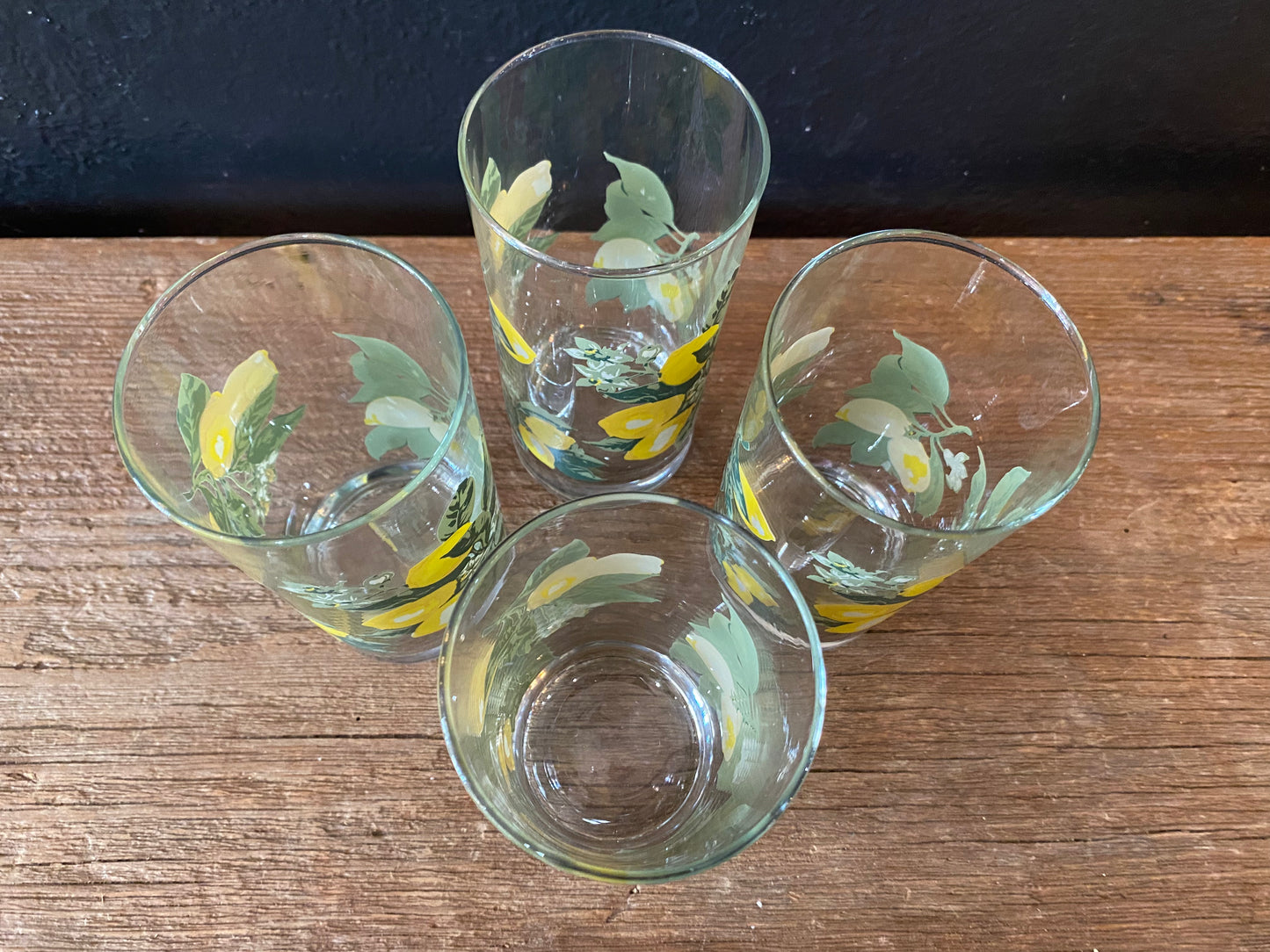 Vintage Lemon Drinking Glasses | Set Of Four