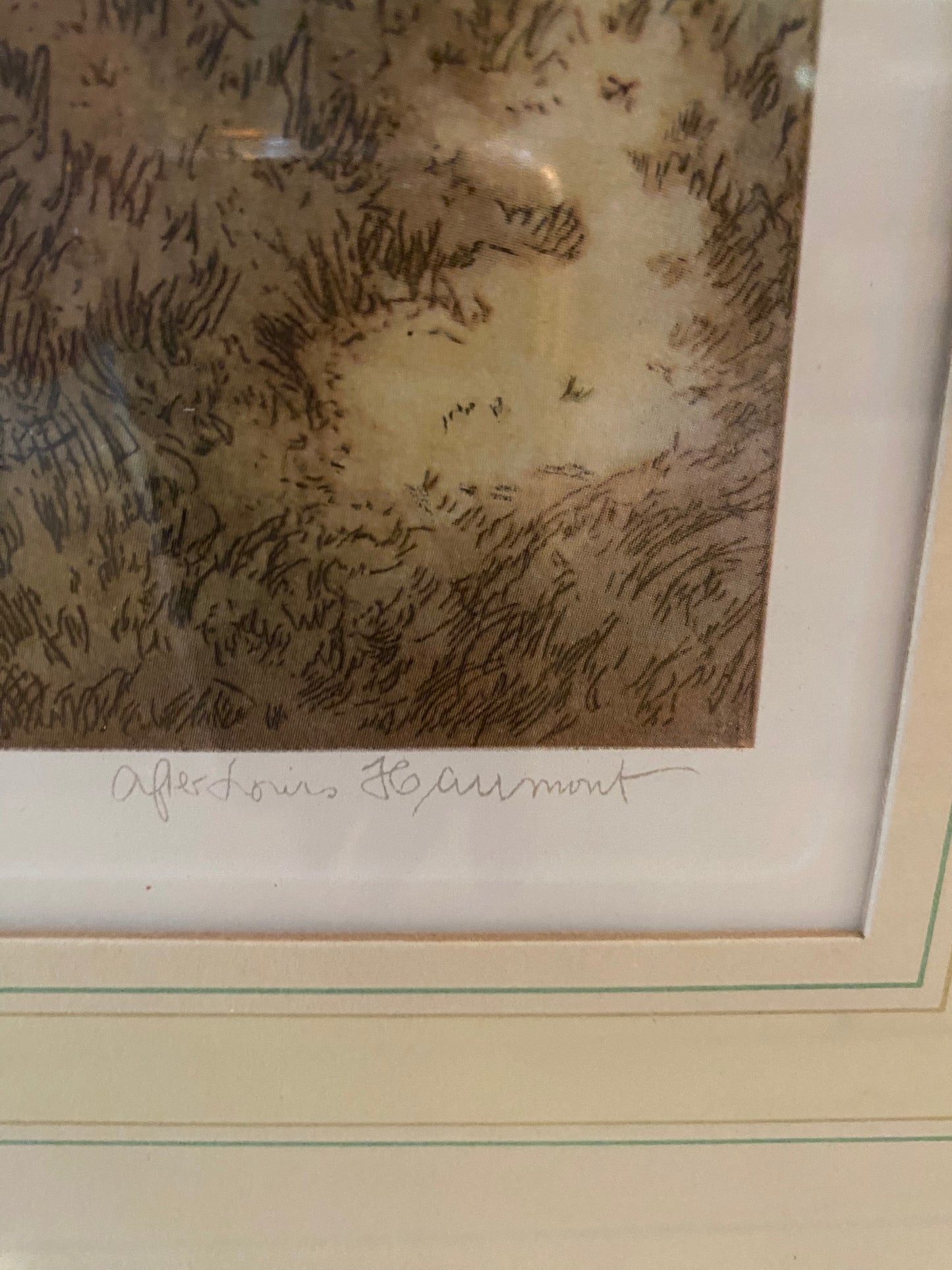Framed French Print Signed by Louis Beaumont