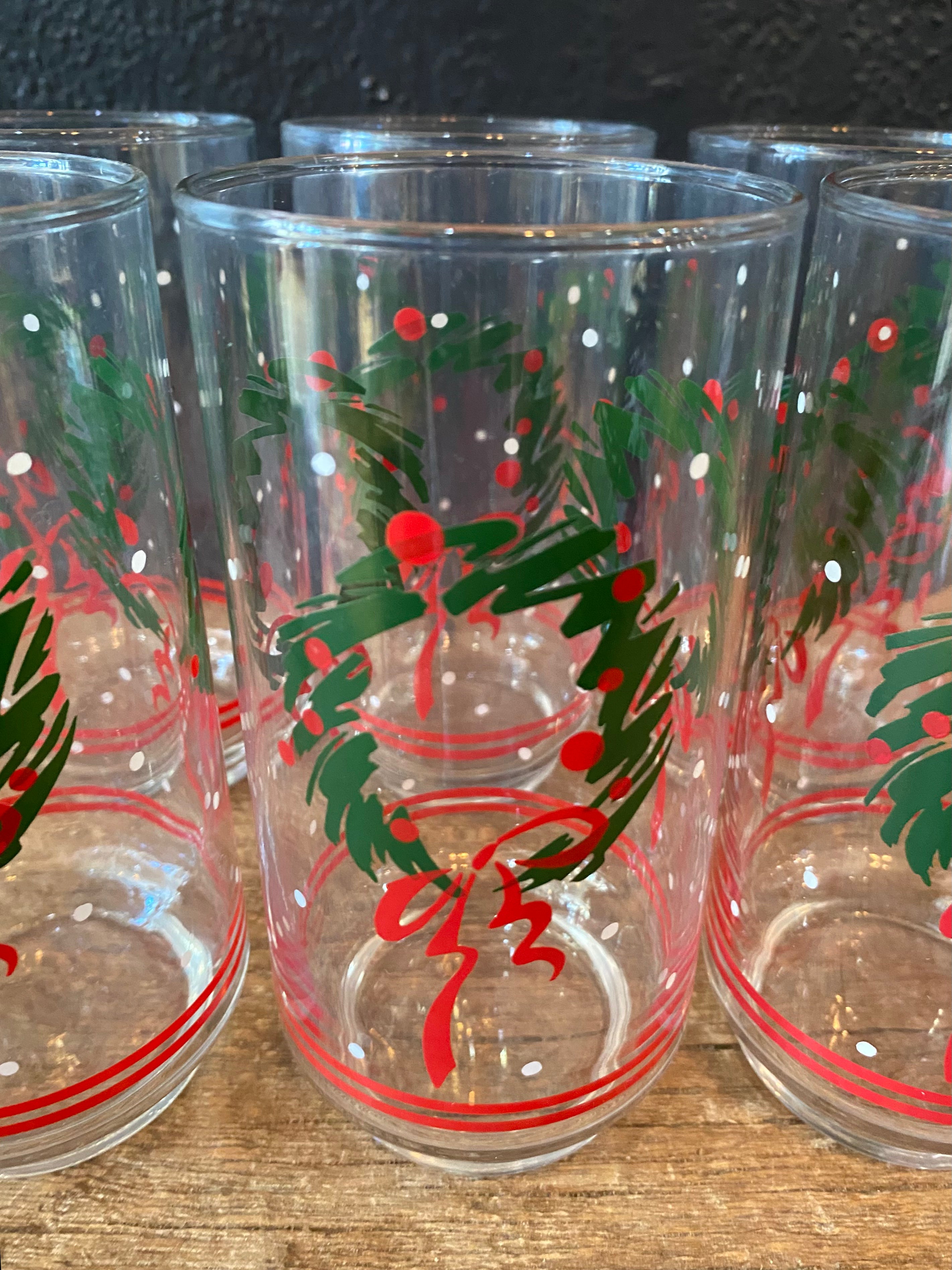 MCM Holiday Themed Highball Glasses | Set Of Six