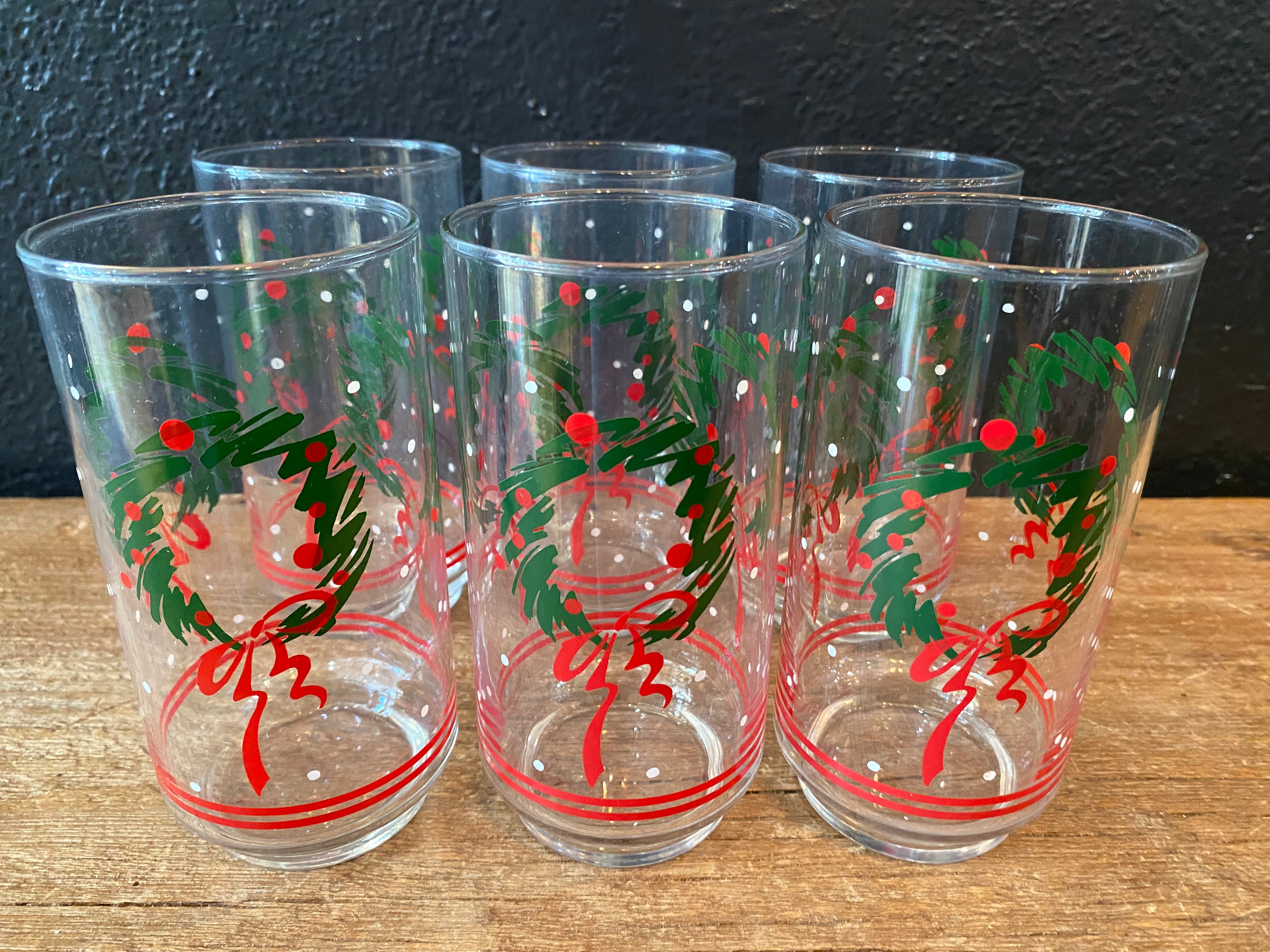 MCM Holiday Themed Highball Glasses | Set Of Six