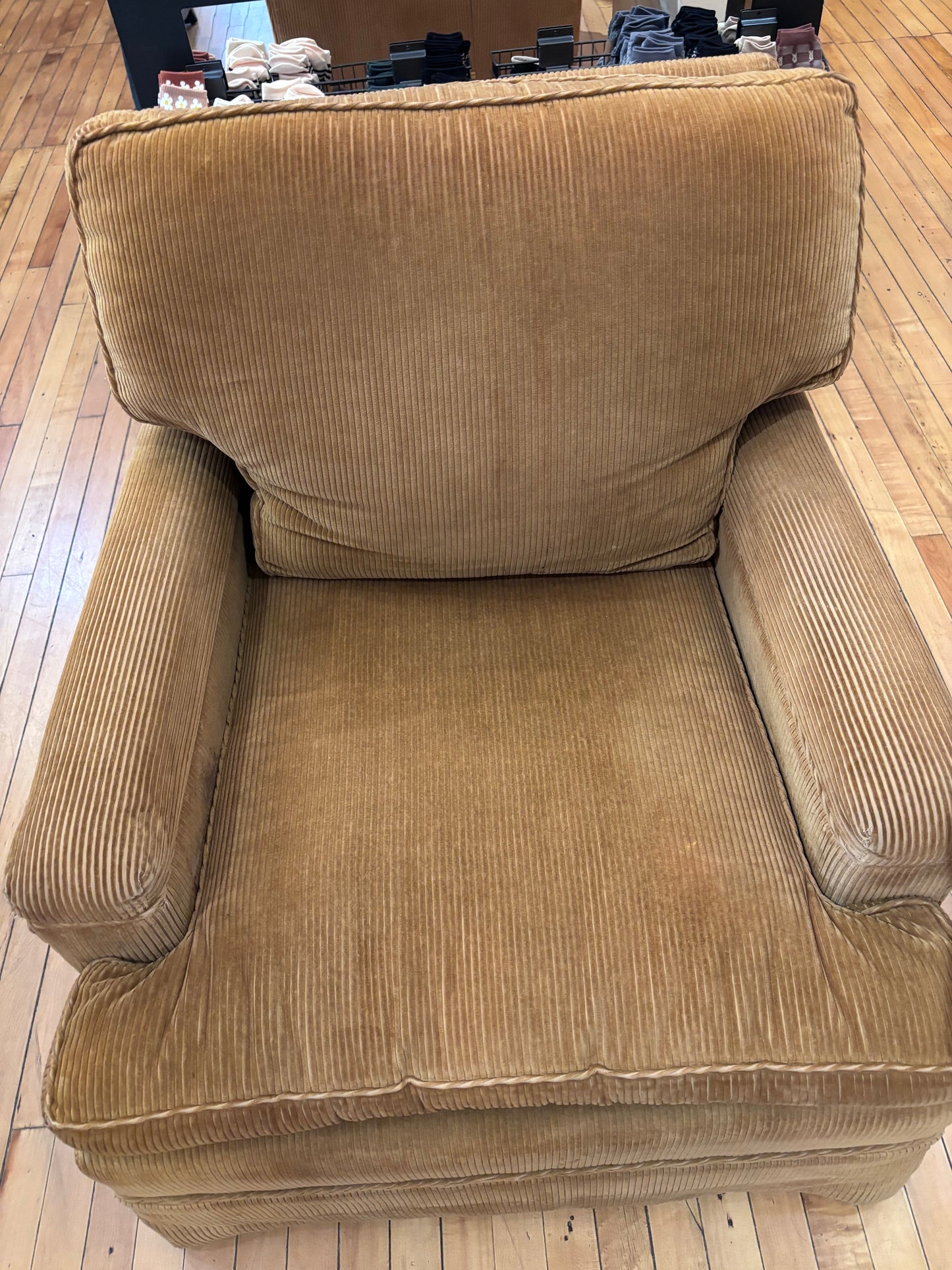 Tan Corduroy Accent Chair