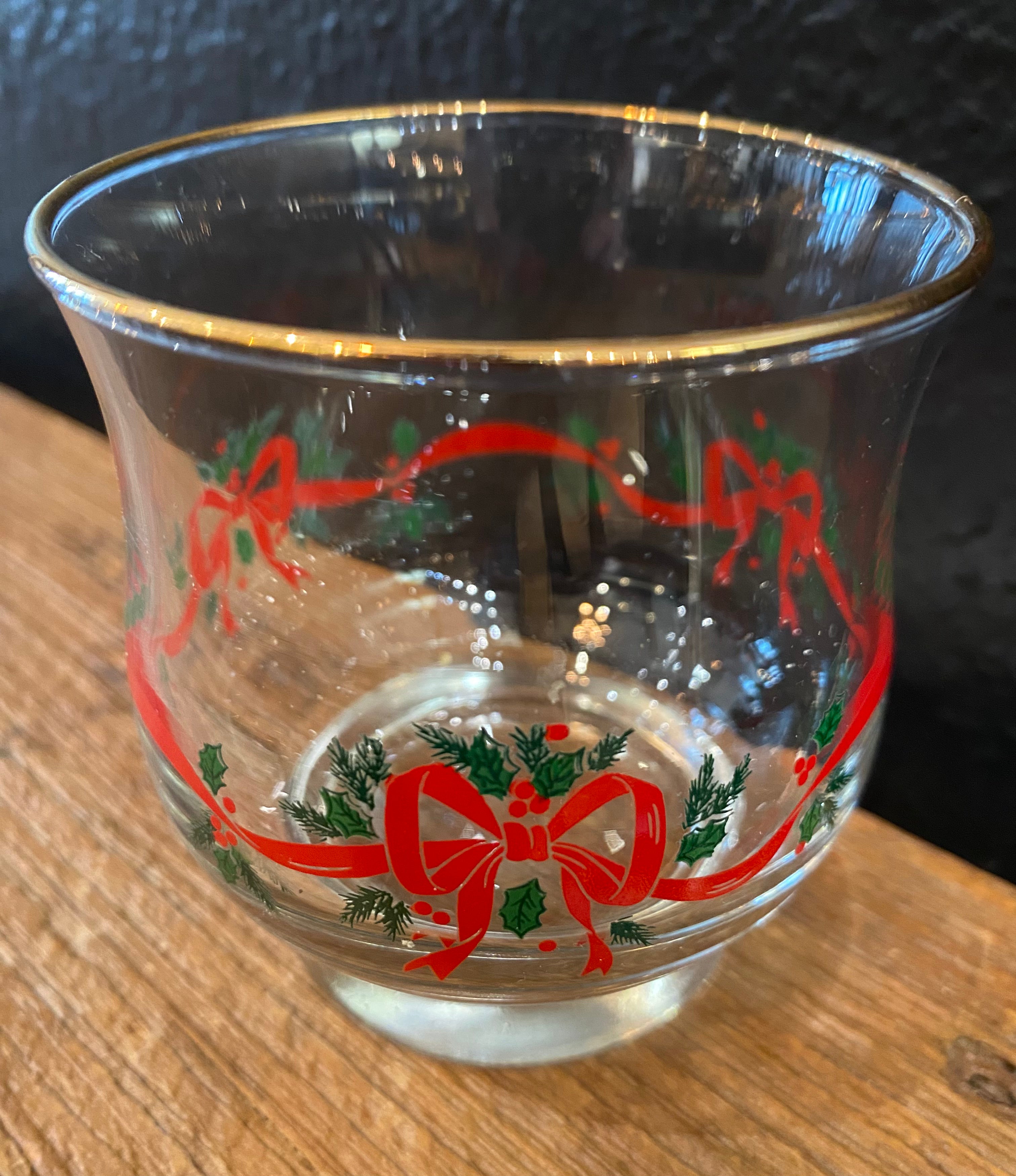 Vintage Libbey Christmas Bow Rocks Glasses | Set Of Four