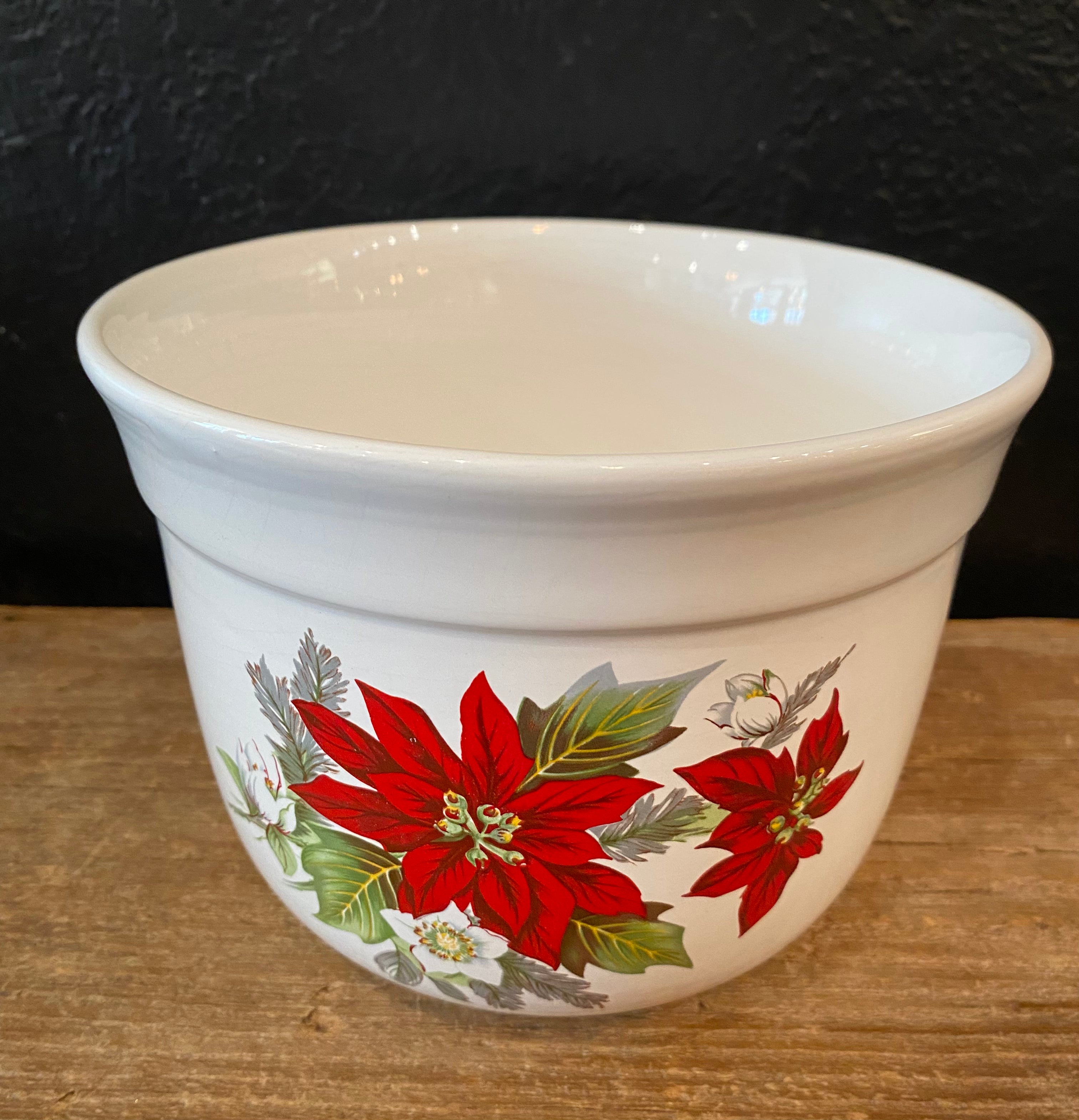 Vintage Poinsettia Planter