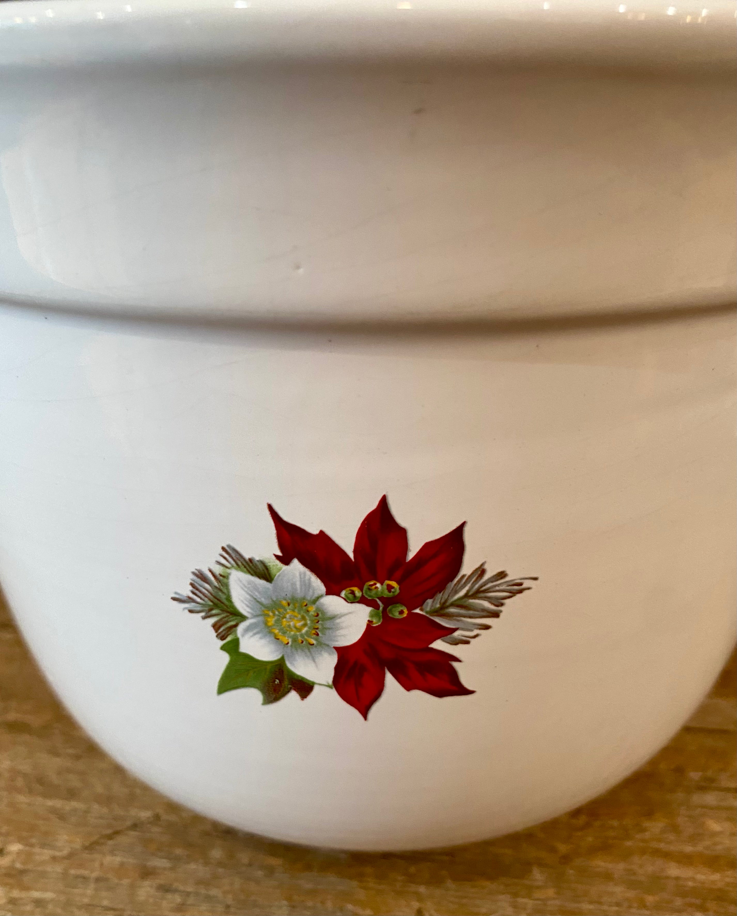 Vintage Poinsettia Planter