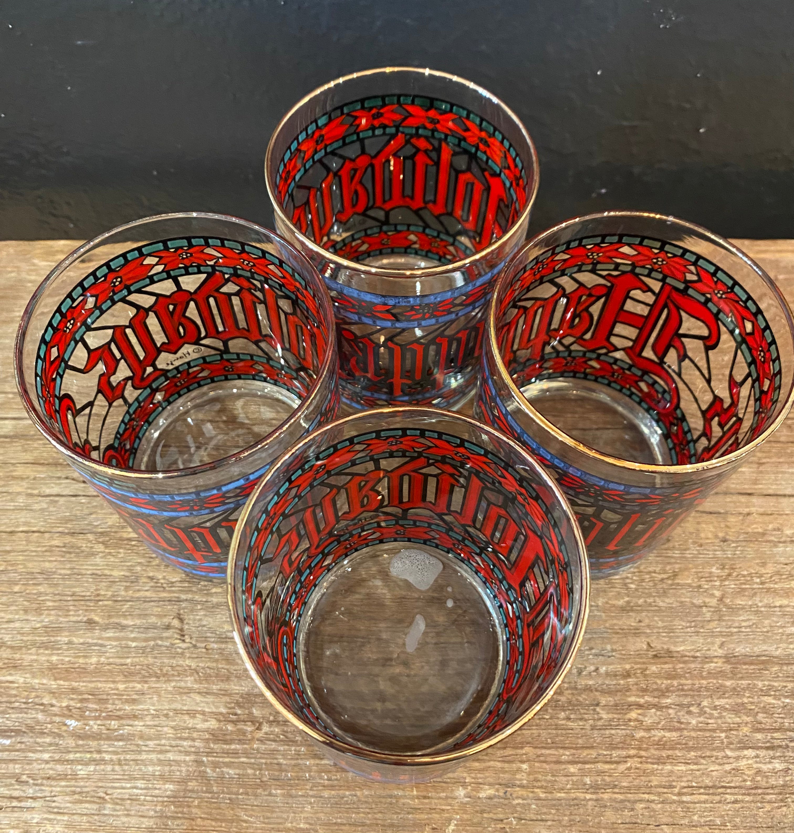 Stained Glass Holiday Old Fashioned Glasses | Set Of Four
