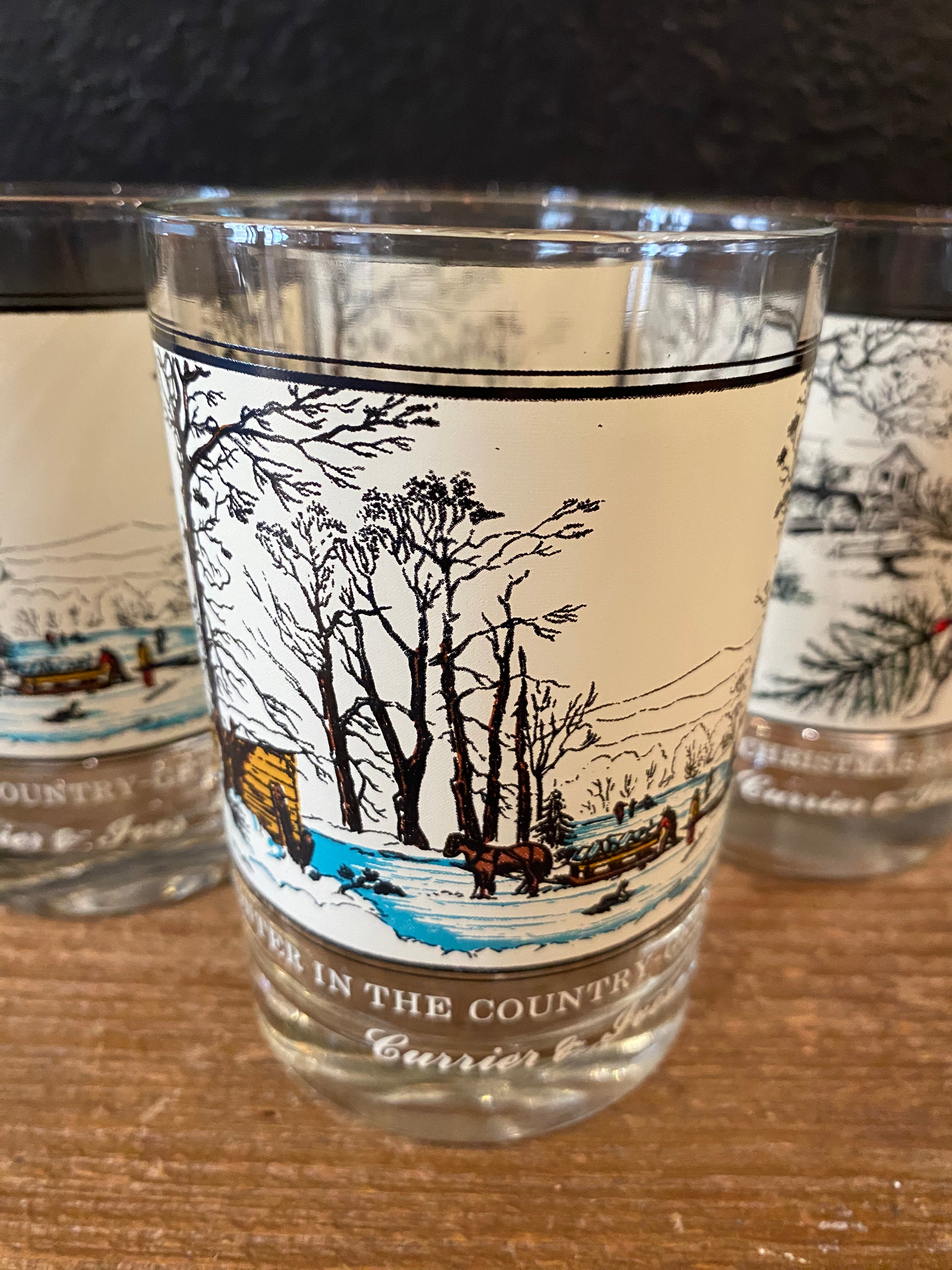 Currier & Ives Barware Glasses | Set Of Four
