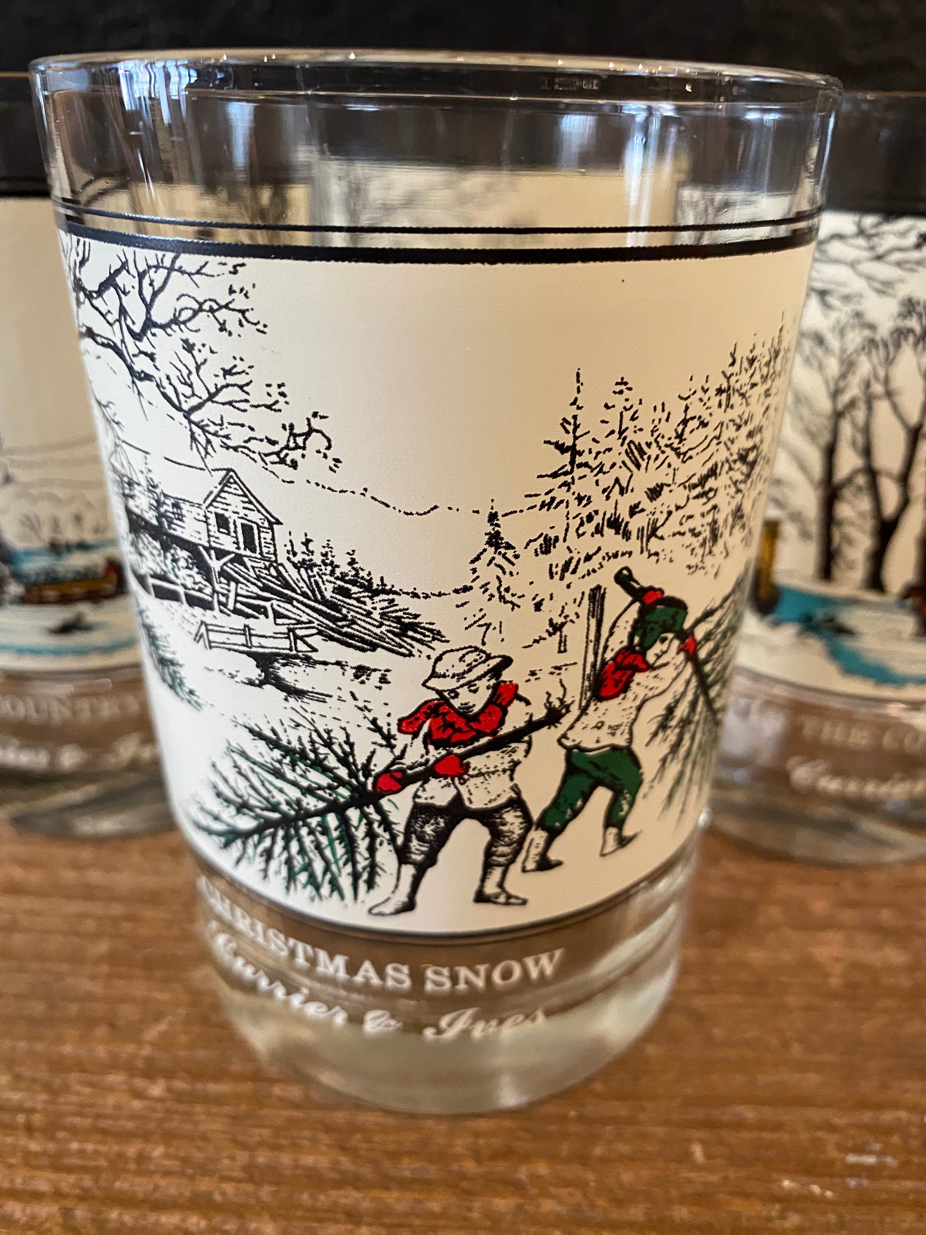 Currier & Ives Barware Glasses | Set Of Four
