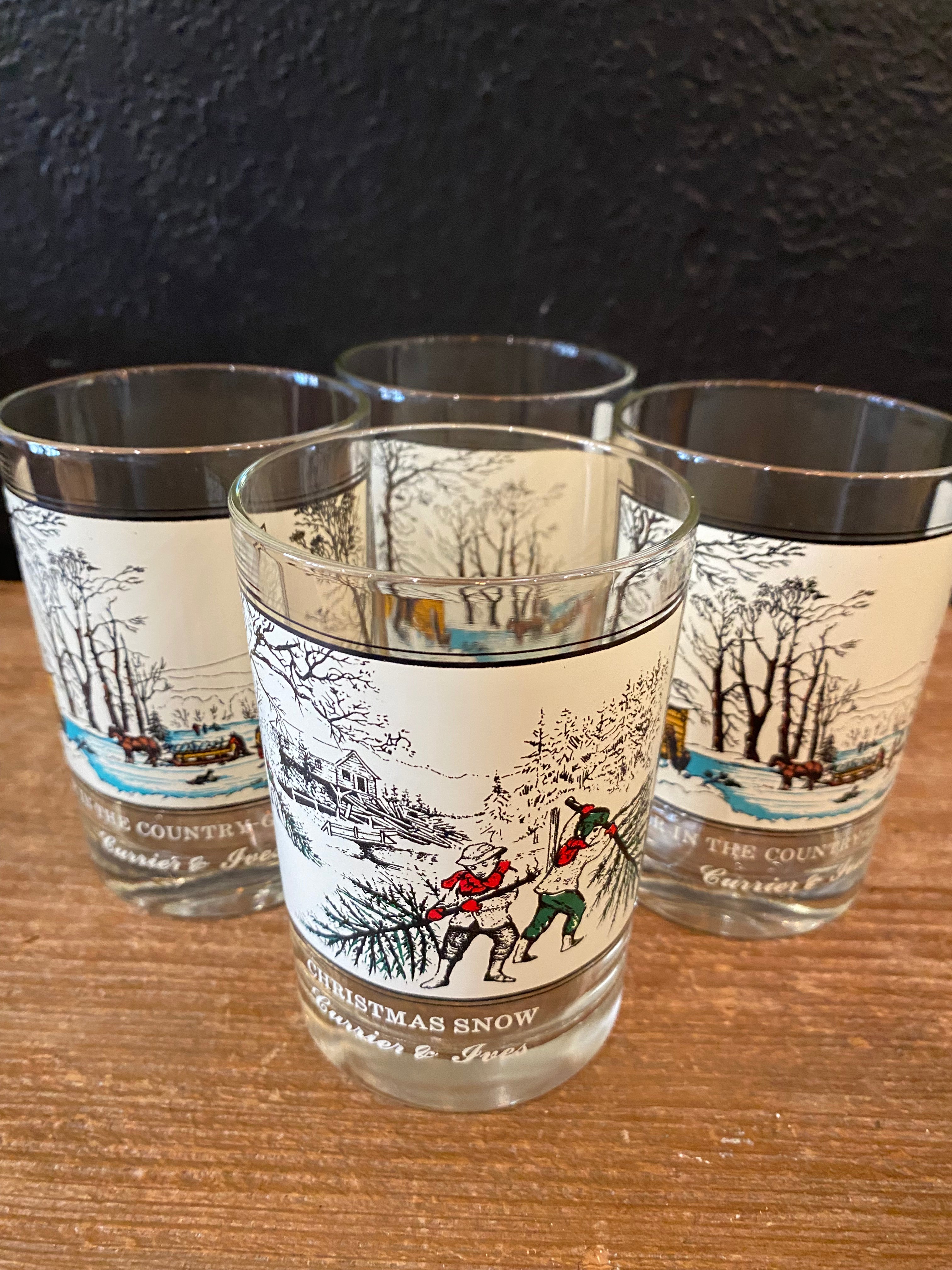 Currier & Ives Barware Glasses | Set Of Four