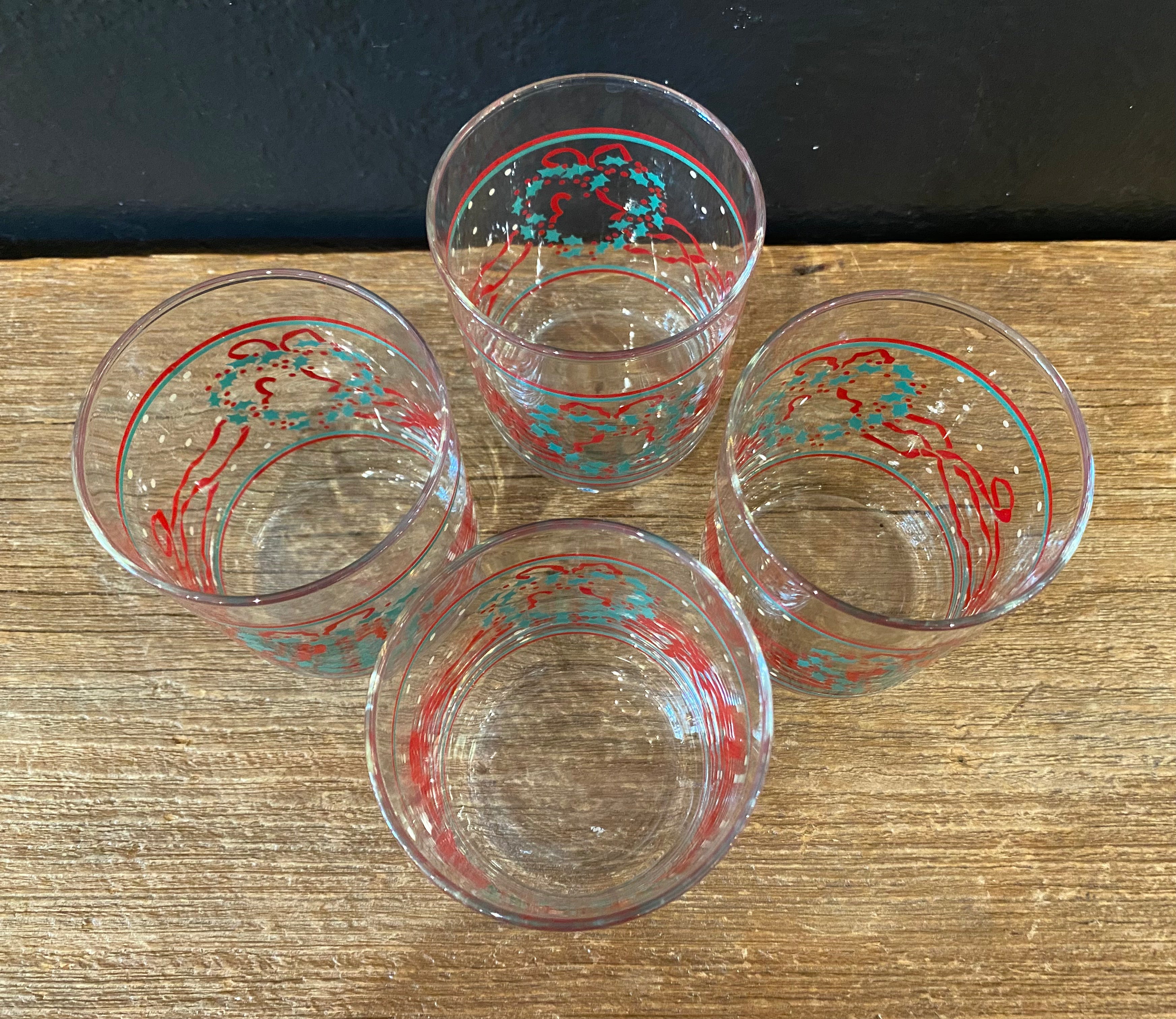 Libbey Abstract Christmas Glasses | Set Of Four