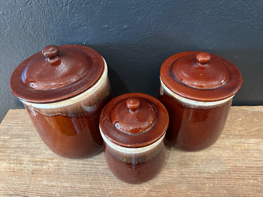 Brown Drip McCoy Canisters