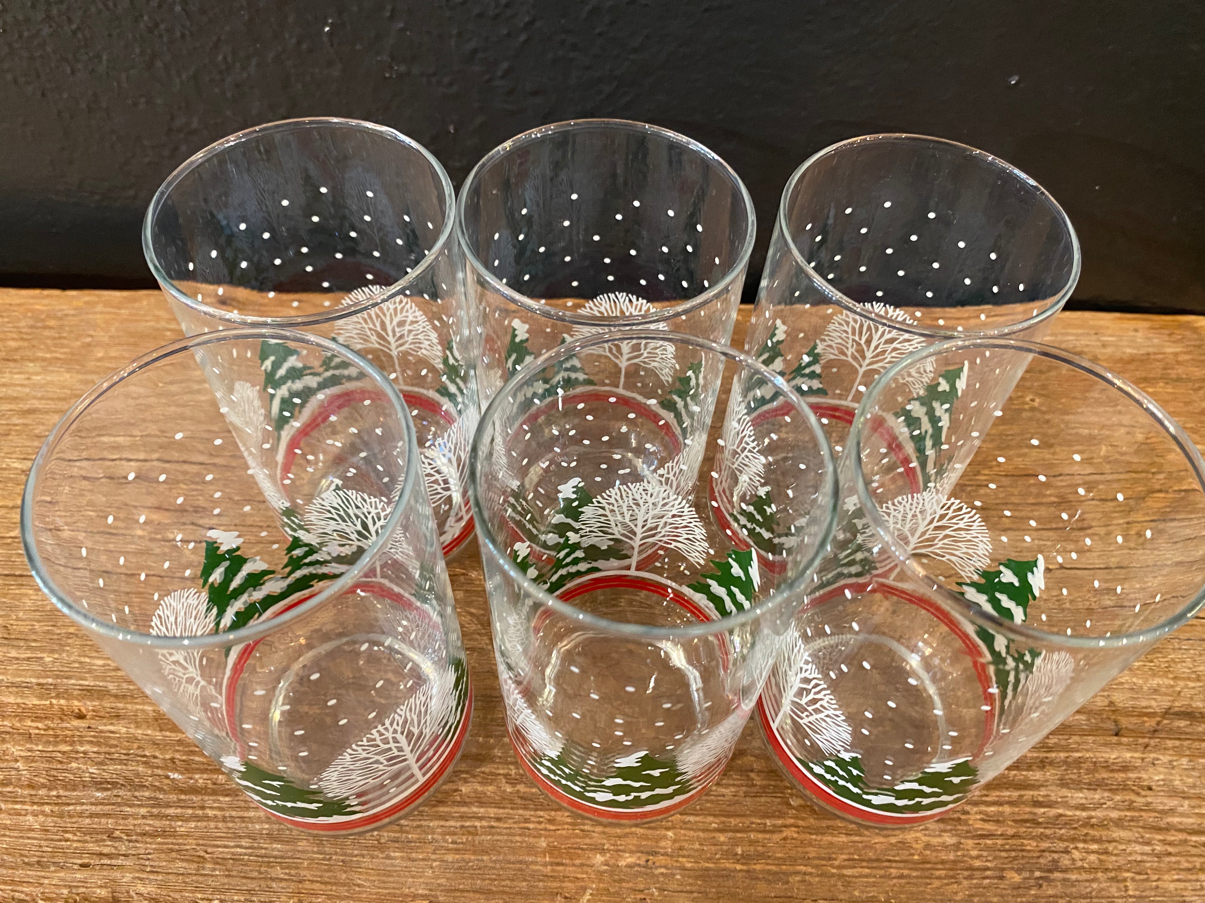 Vintage Winter Wonderland Glasses | Set Of Six
