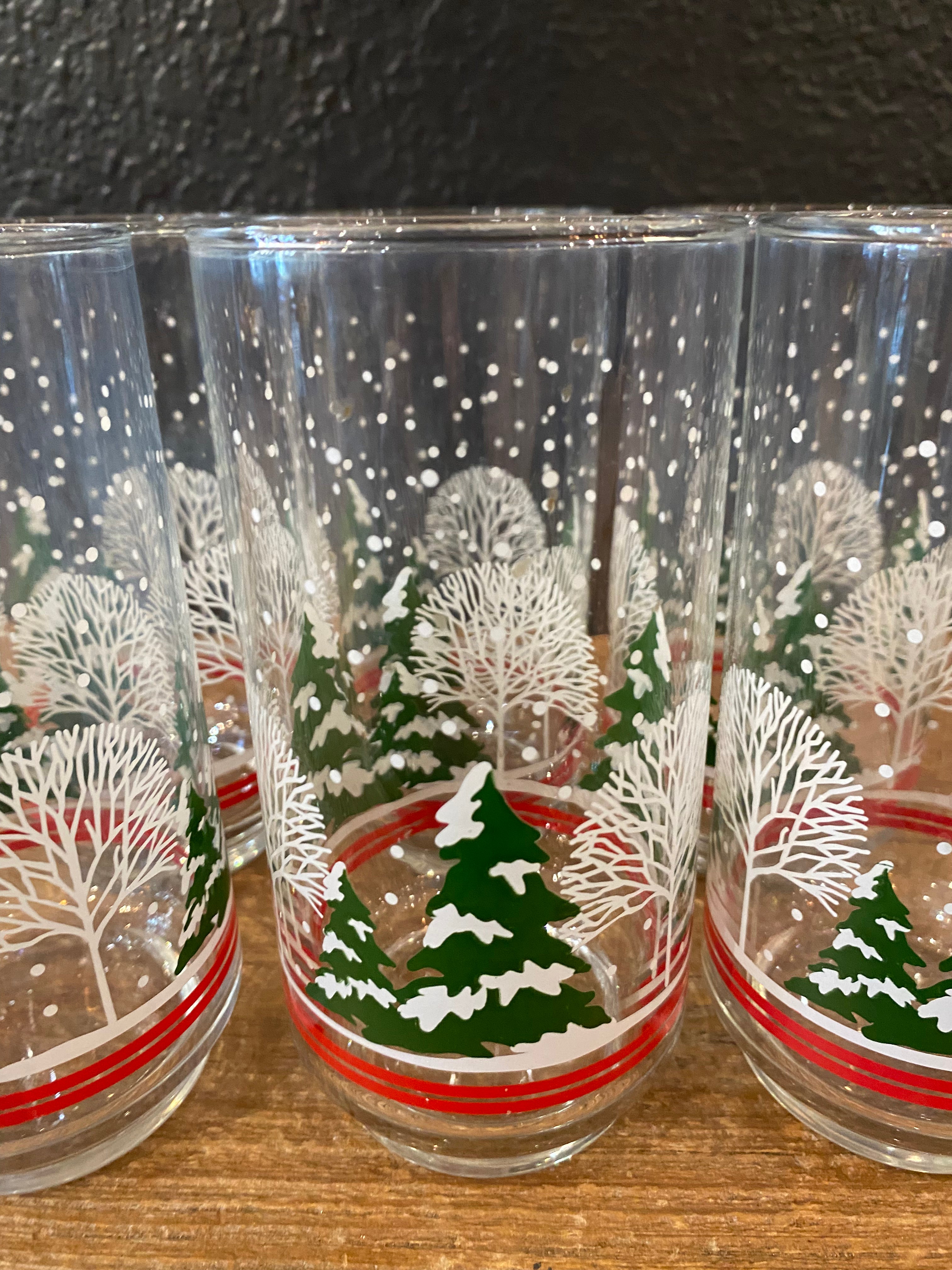 Vintage Winter Wonderland Glasses | Set Of Six