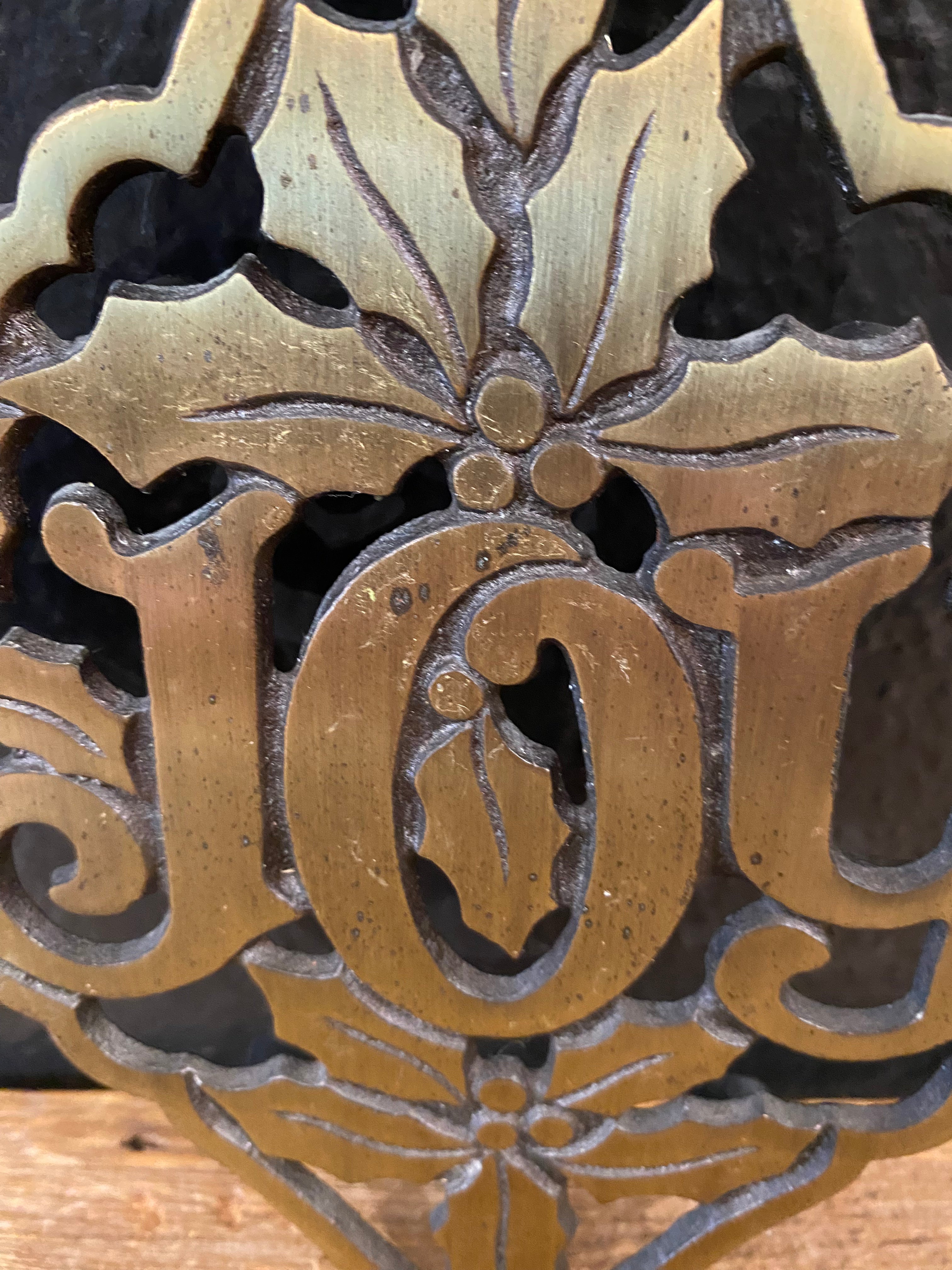 Vintage Brass Joy Trivet