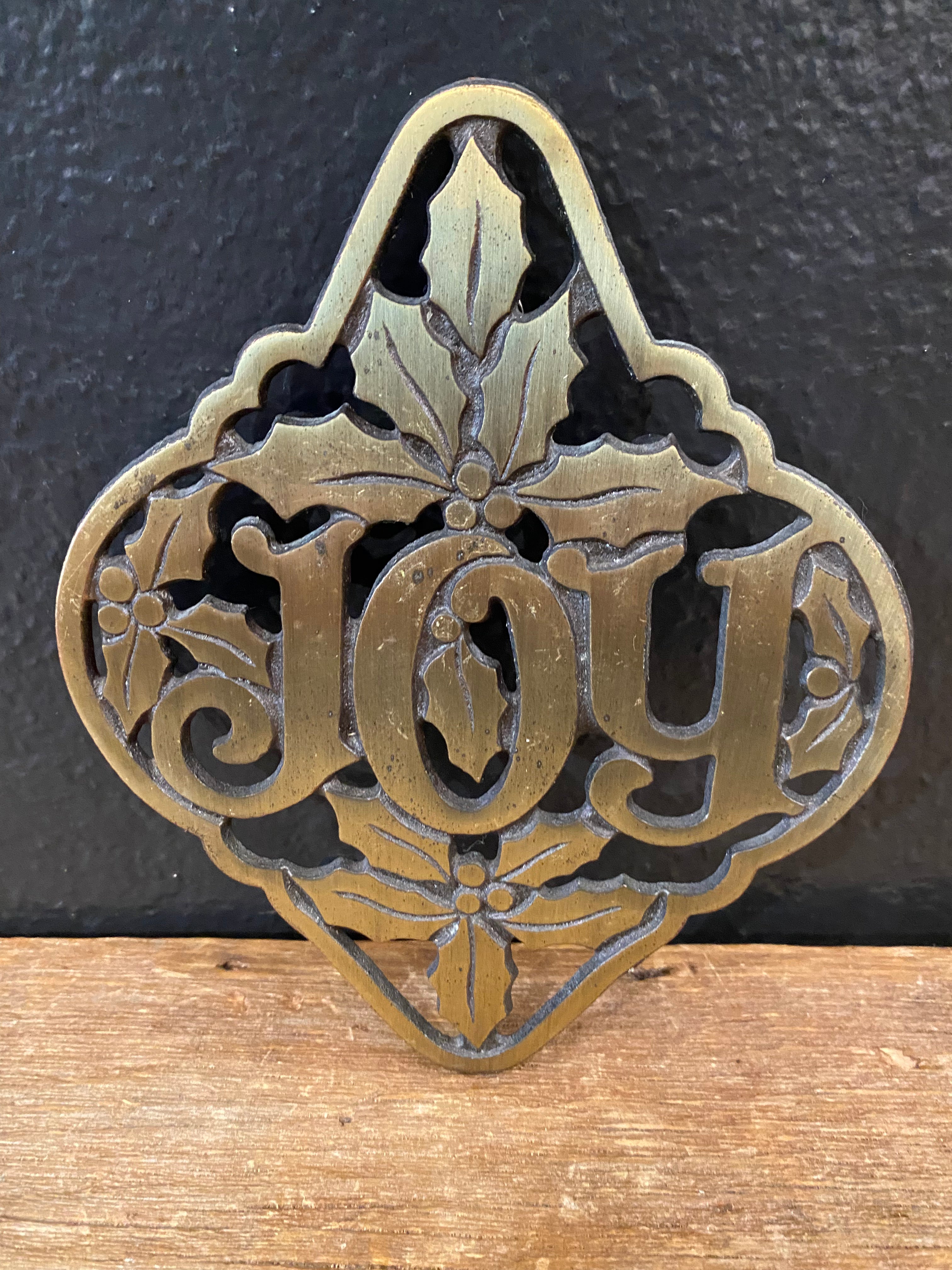 Vintage Brass Joy Trivet