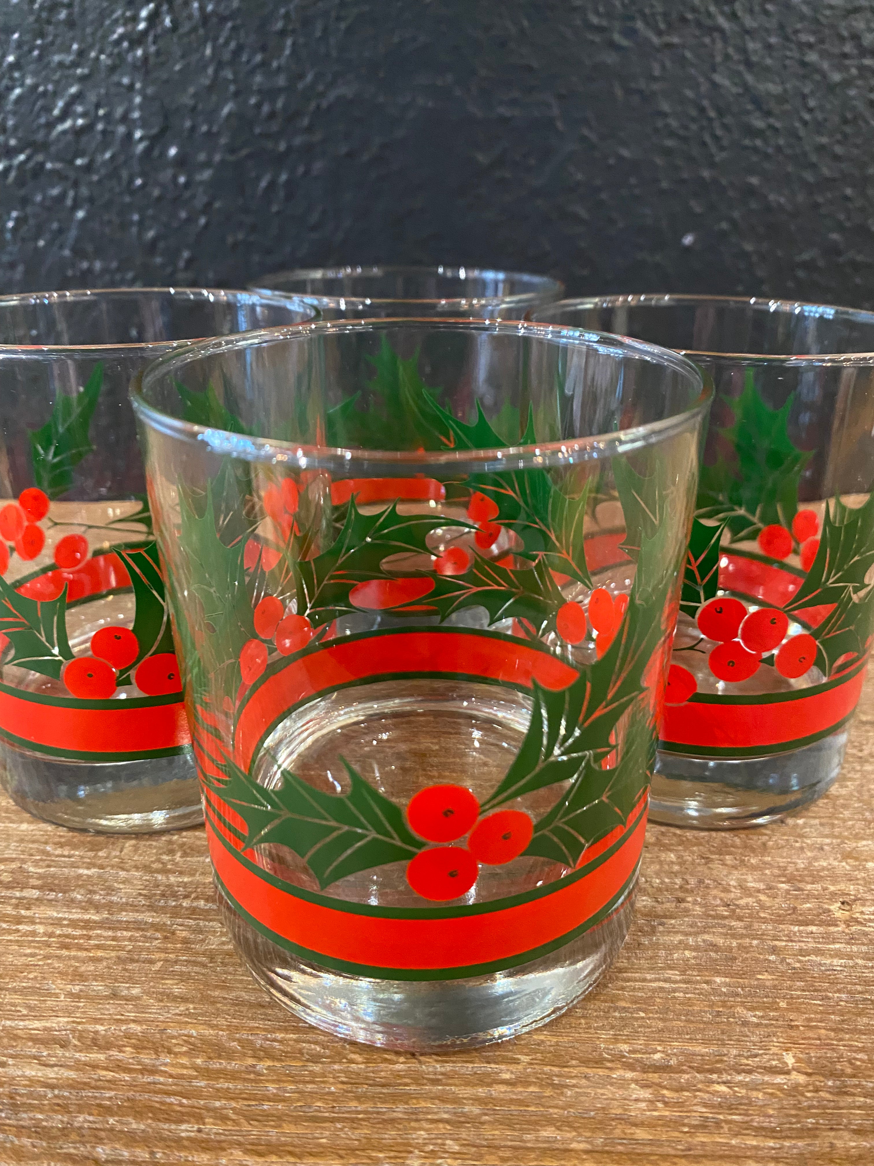 Holly Berry Rocks Glasses | Set Of Four