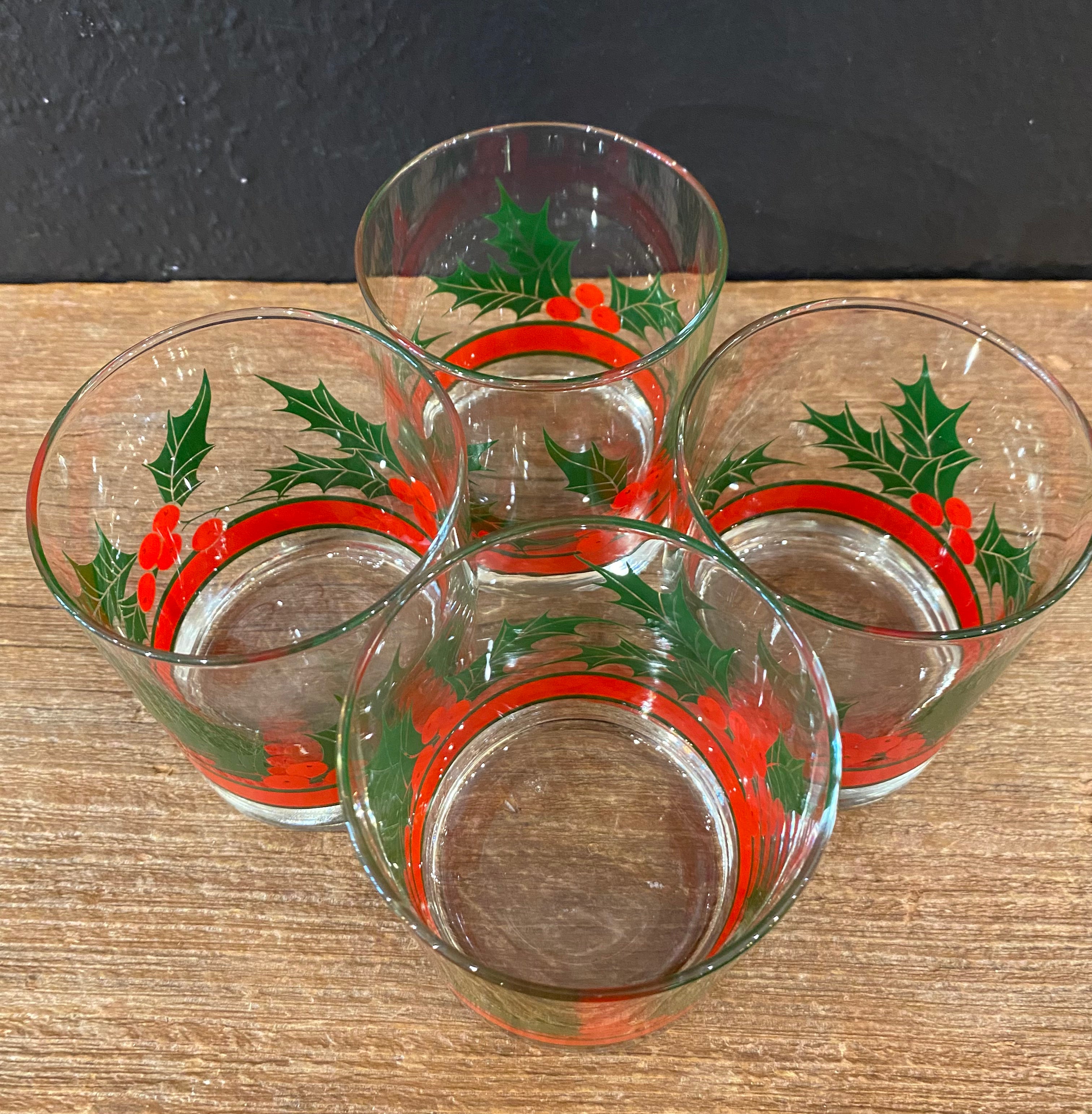 Holly Berry Rocks Glasses | Set Of Four