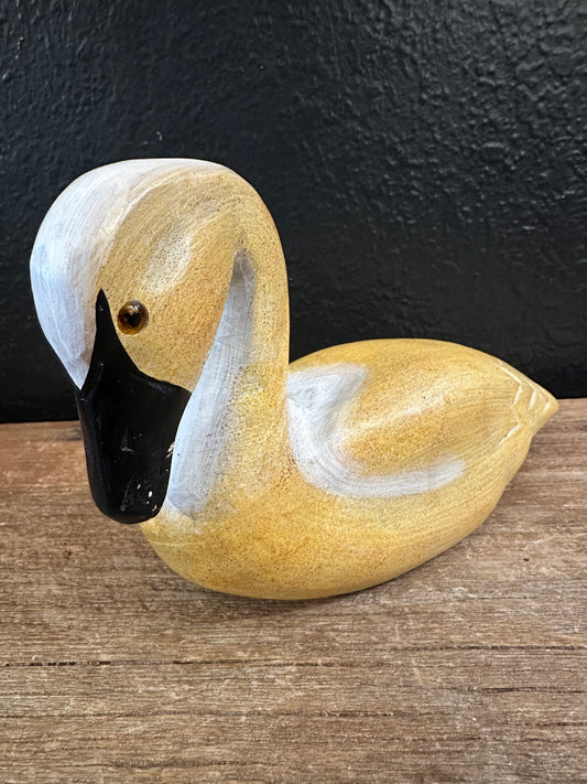 Hand Carved Wood Swan