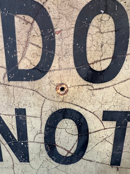 Vintage Do Not Pass Road Sign