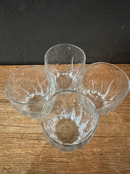 Rocks Glasses ~ Swirl Design / Set Of Four
