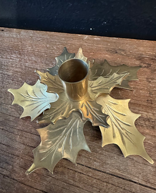 MCM Holly Leaf Candlestick Holder | Pair