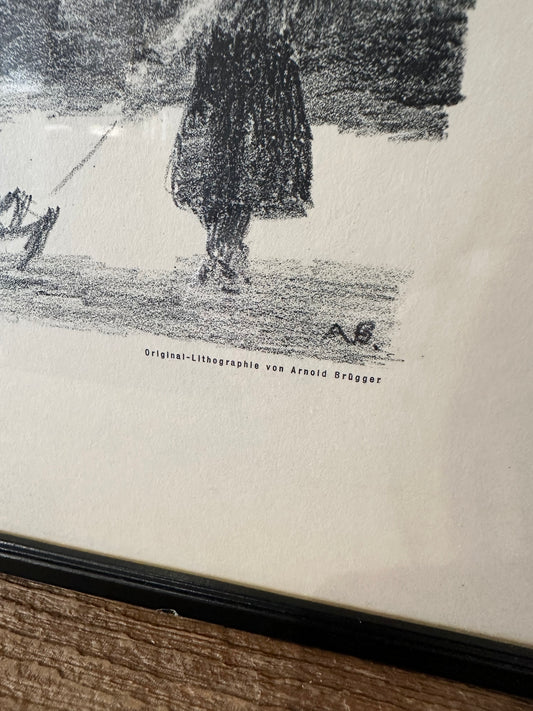 Original Lithograph Country Scene by Von Arnold Brugger