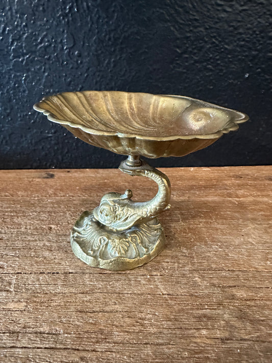 Vintage Brass Seashell Soap Dish